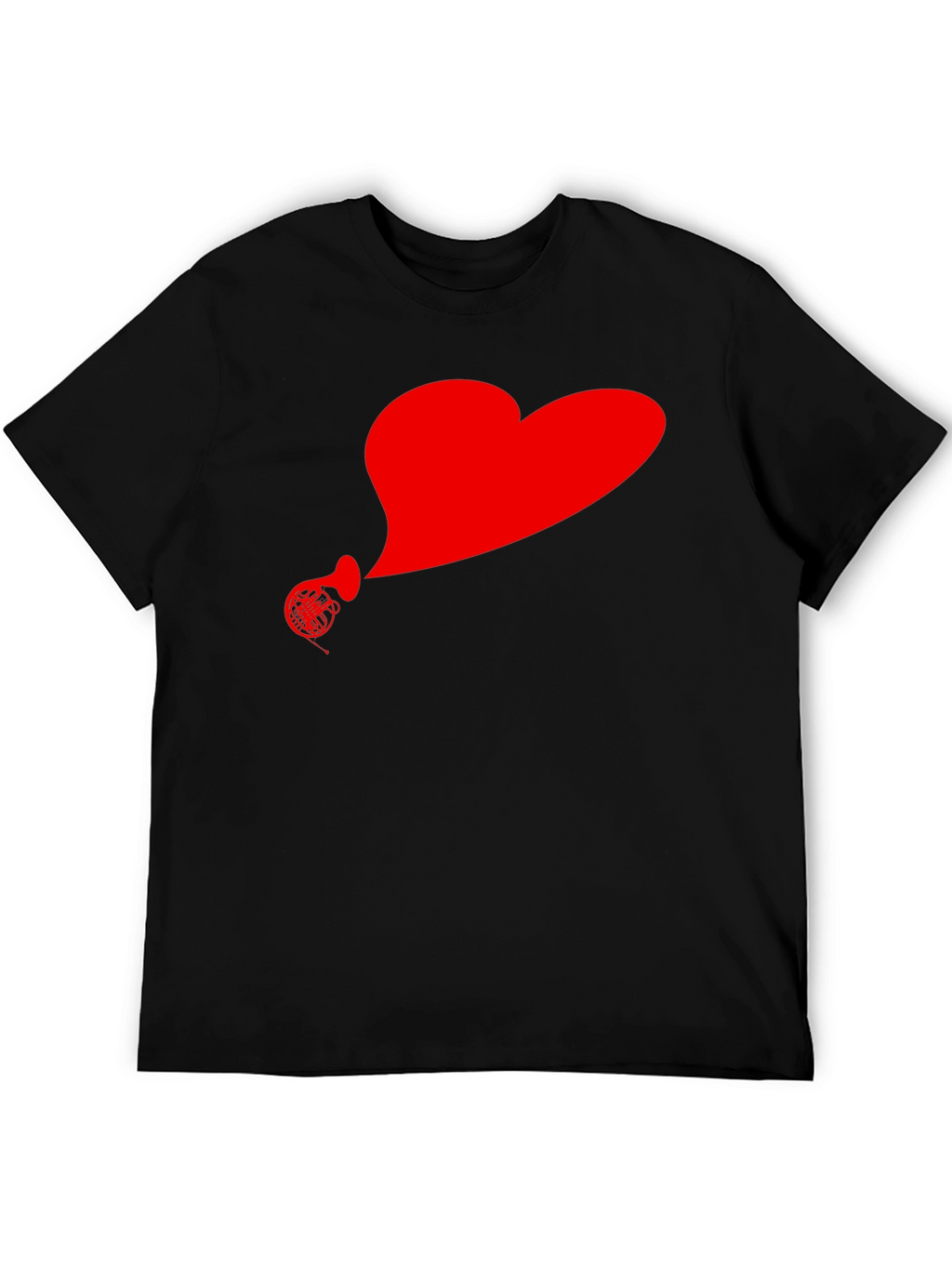 Heart Horn Graphic Tee - Stylish Musicians T-Shirt