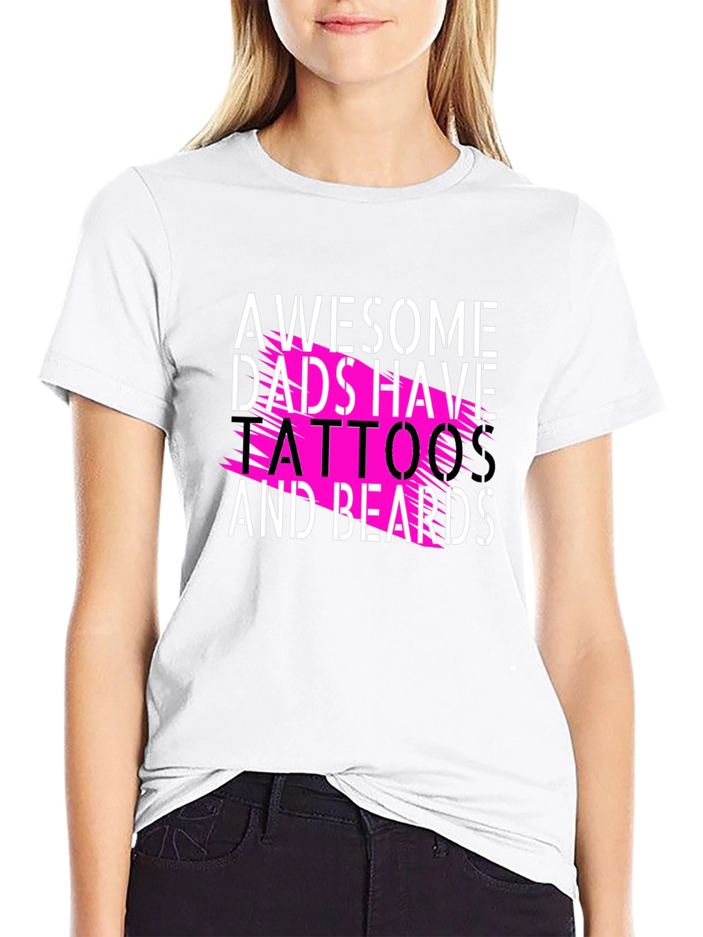 Awesome Dads Tattoos & Beards Black Tee