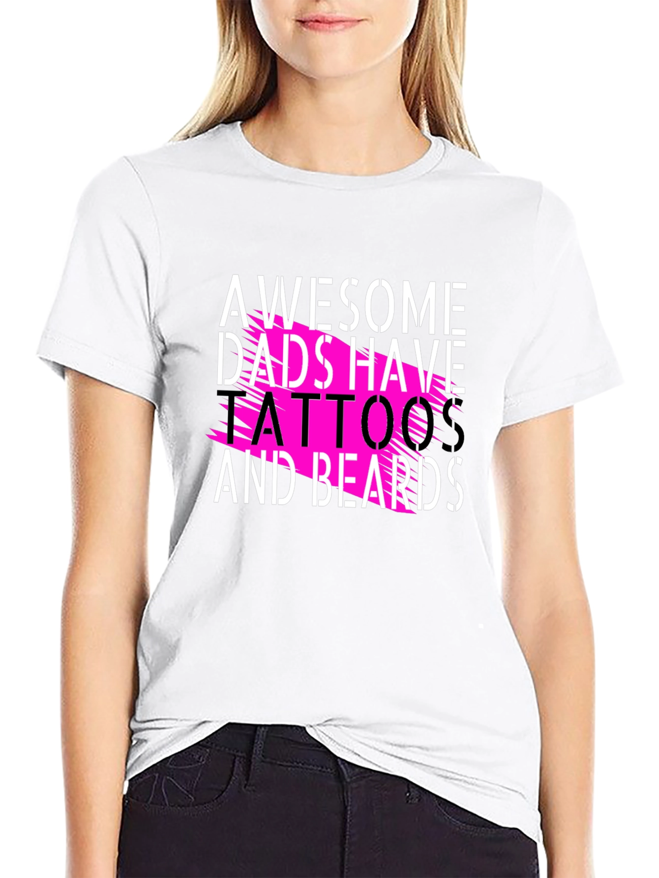 Awesome Dads Tattoos & Beards Black Tee