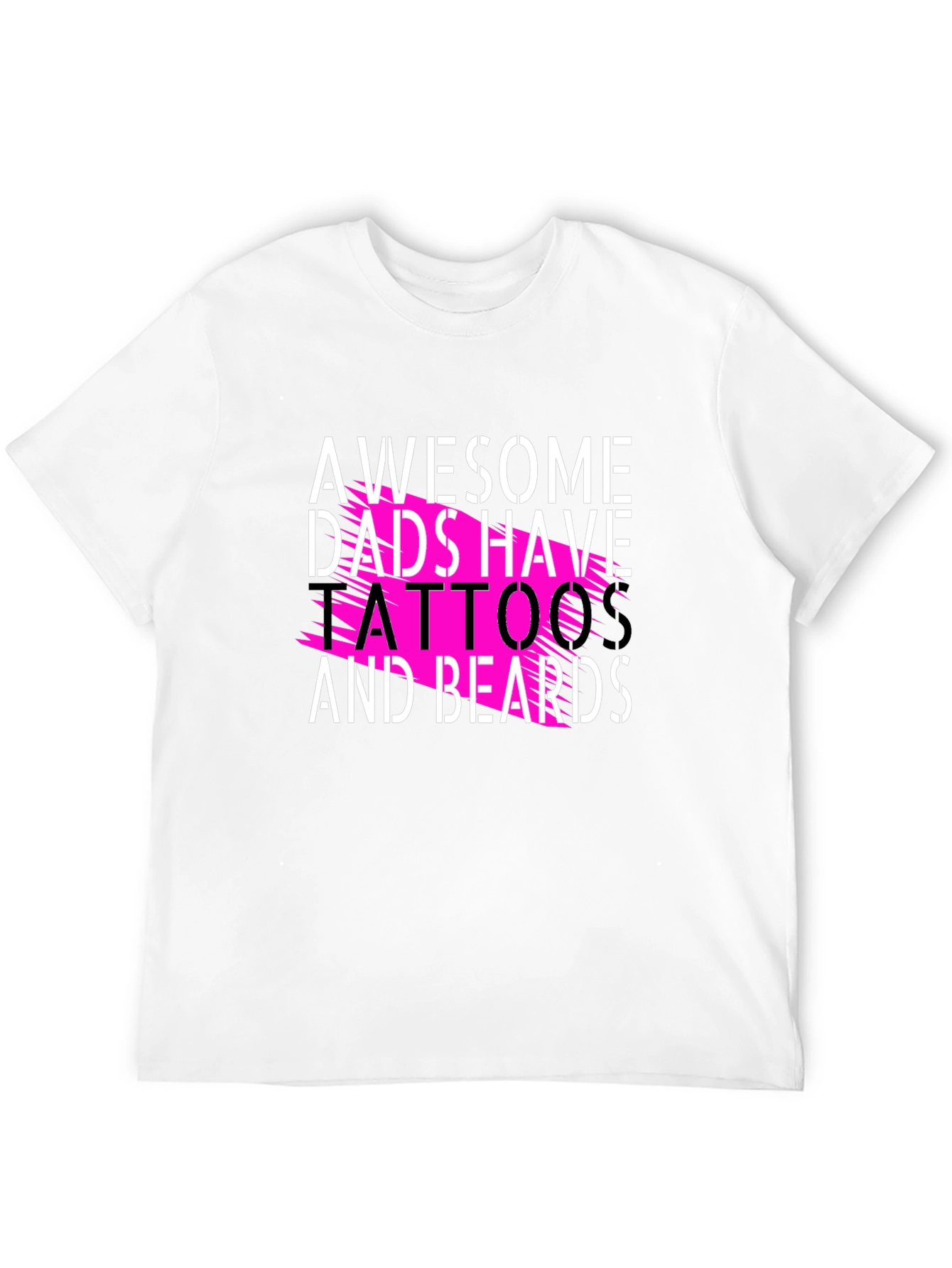 Awesome Dads Tattoos & Beards Black Tee