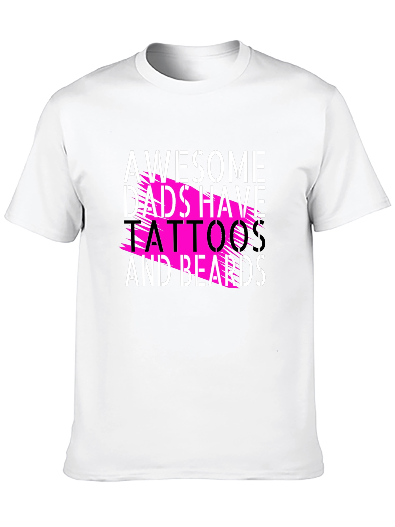 Awesome Dads Tattoos & Beards Black Tee