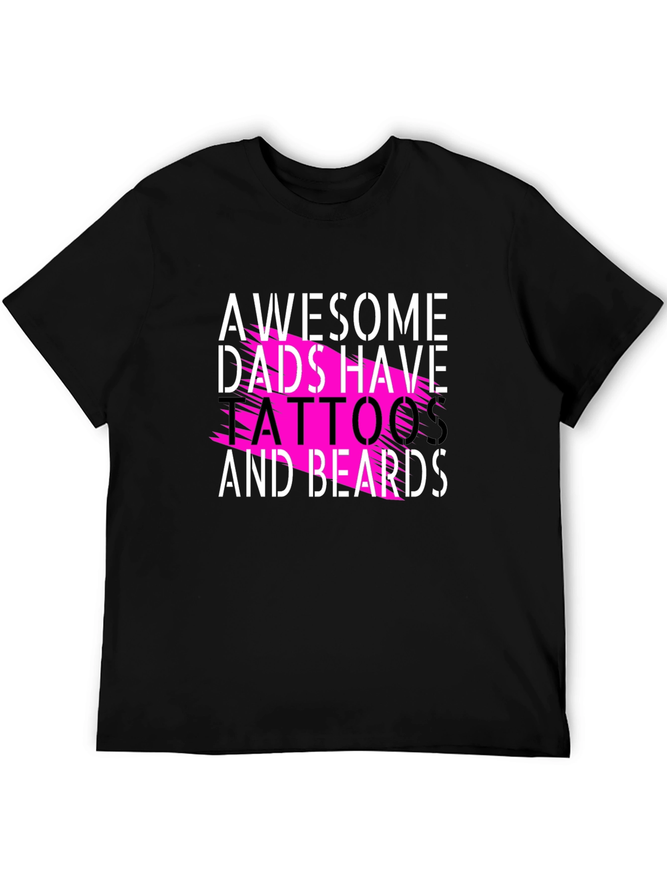 Awesome Dads Tattoos & Beards Black Tee