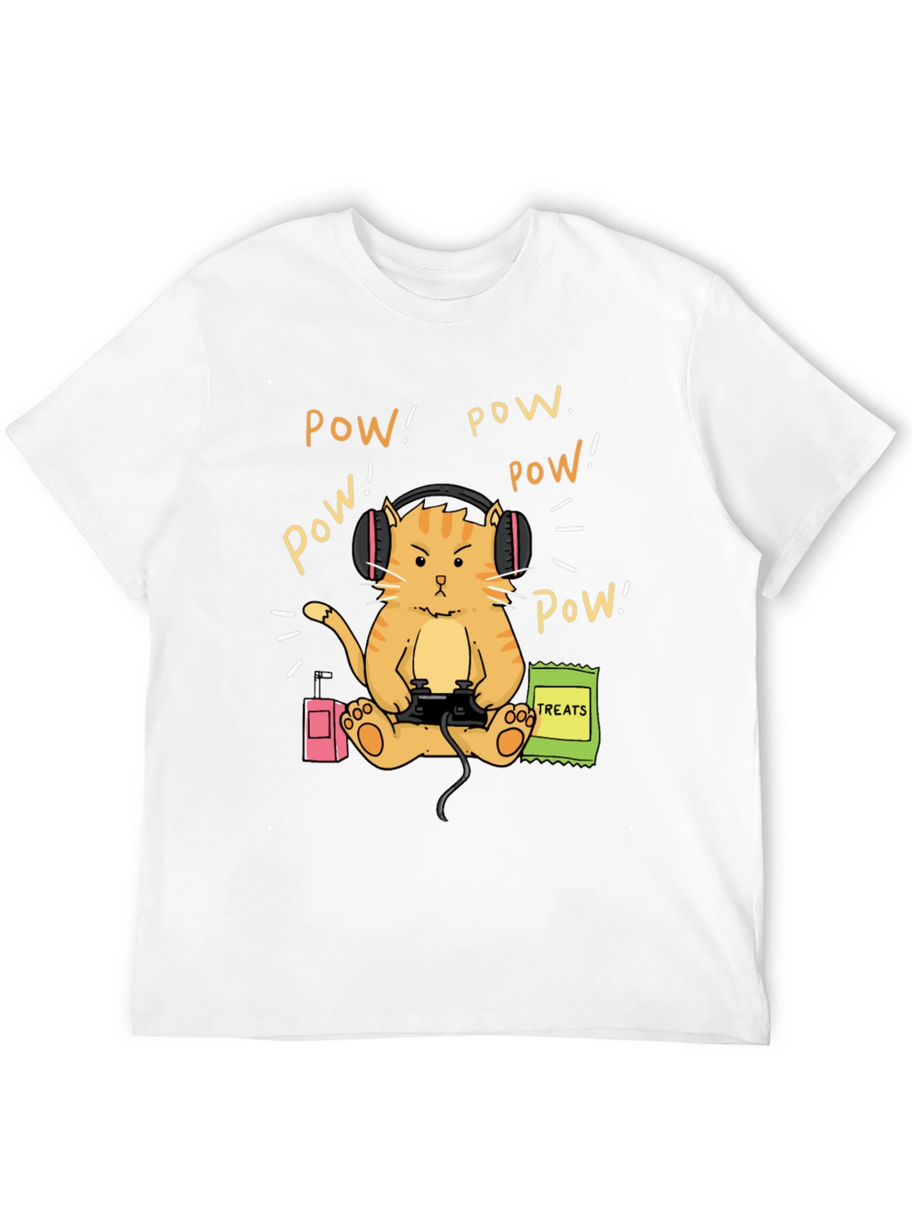Gamer Cat T-Shirt - Funny Orange Tabby Design