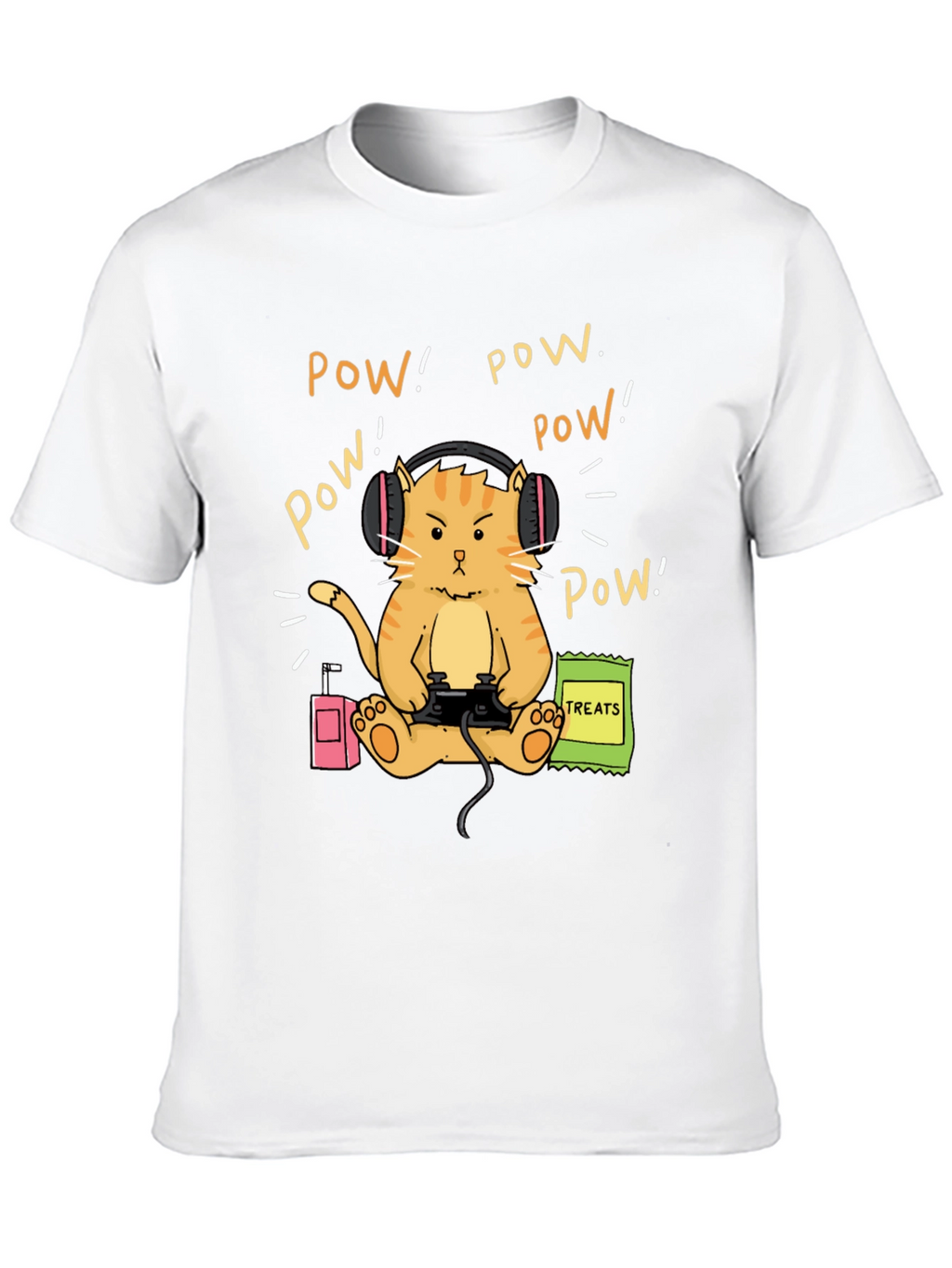 Gamer Cat T-Shirt - Funny Orange Tabby Design
