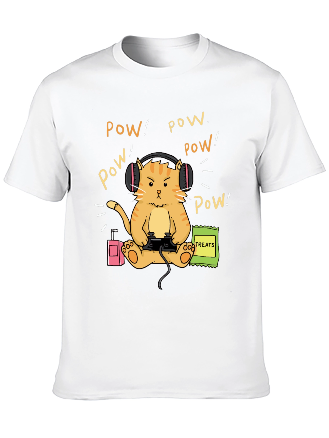 Gamer Cat T-Shirt - Funny Orange Tabby Design