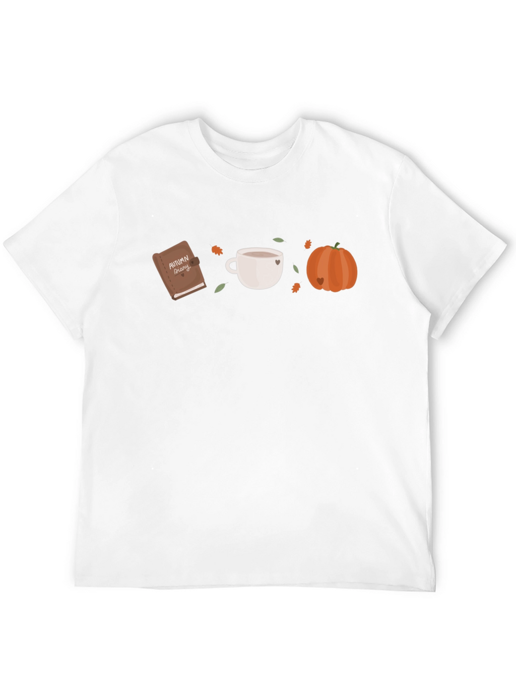 Autumn Theme Graphic Tee - Book Coffee Pumpkin