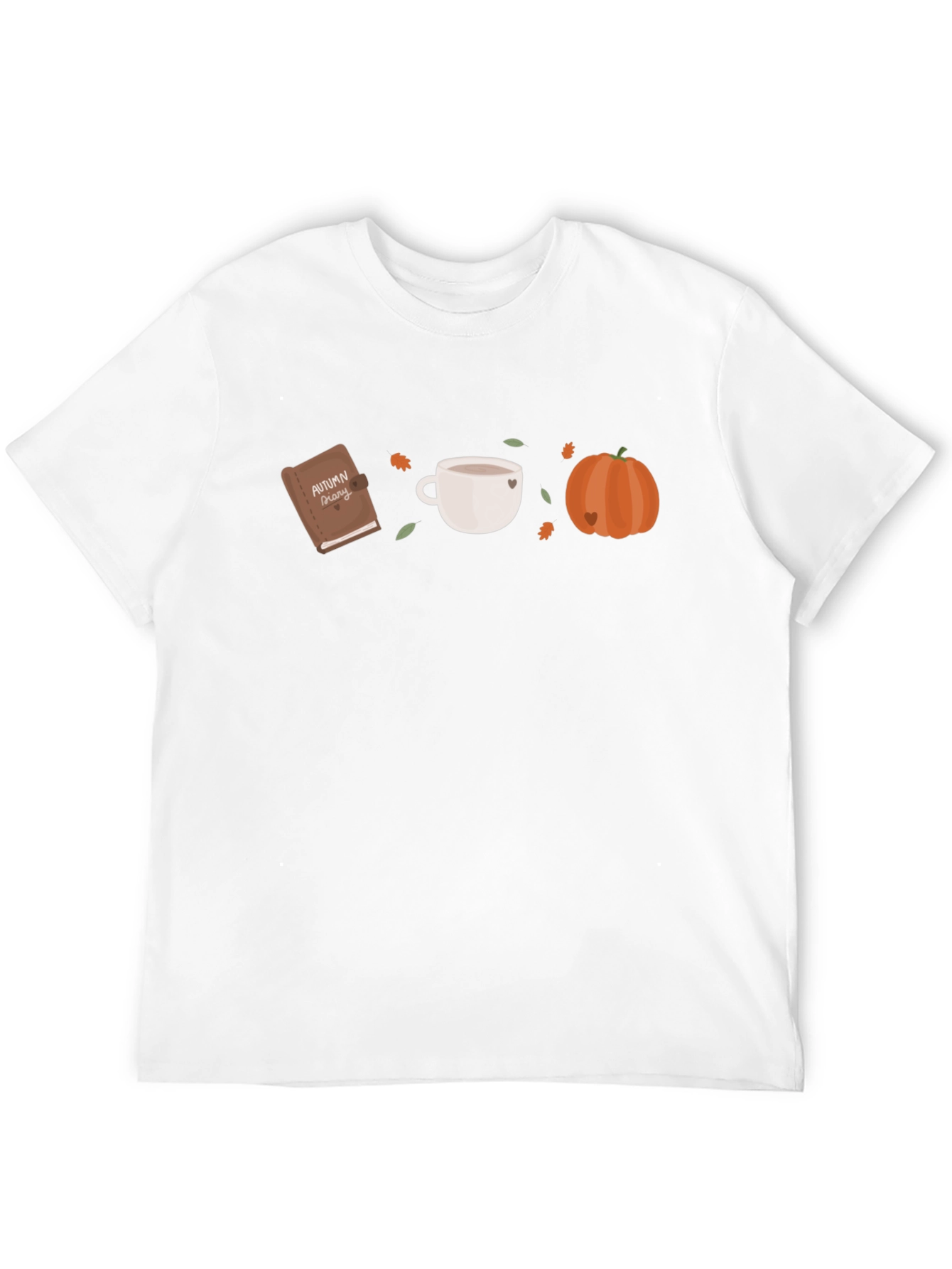 Autumn Theme Graphic Tee - Book Coffee Pumpkin