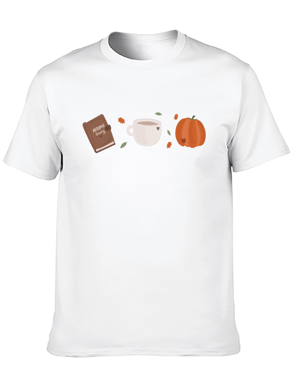 Autumn Theme Graphic Tee - Book Coffee Pumpkin