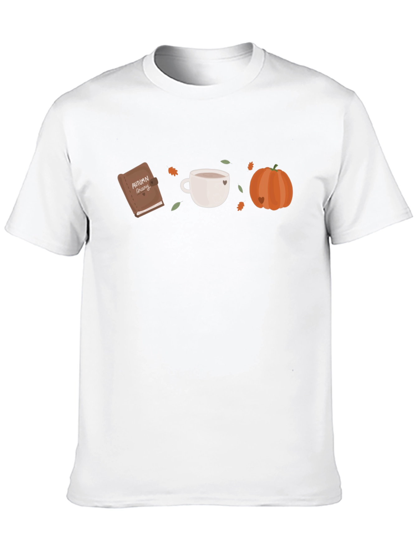 Autumn Theme Graphic Tee - Book Coffee Pumpkin