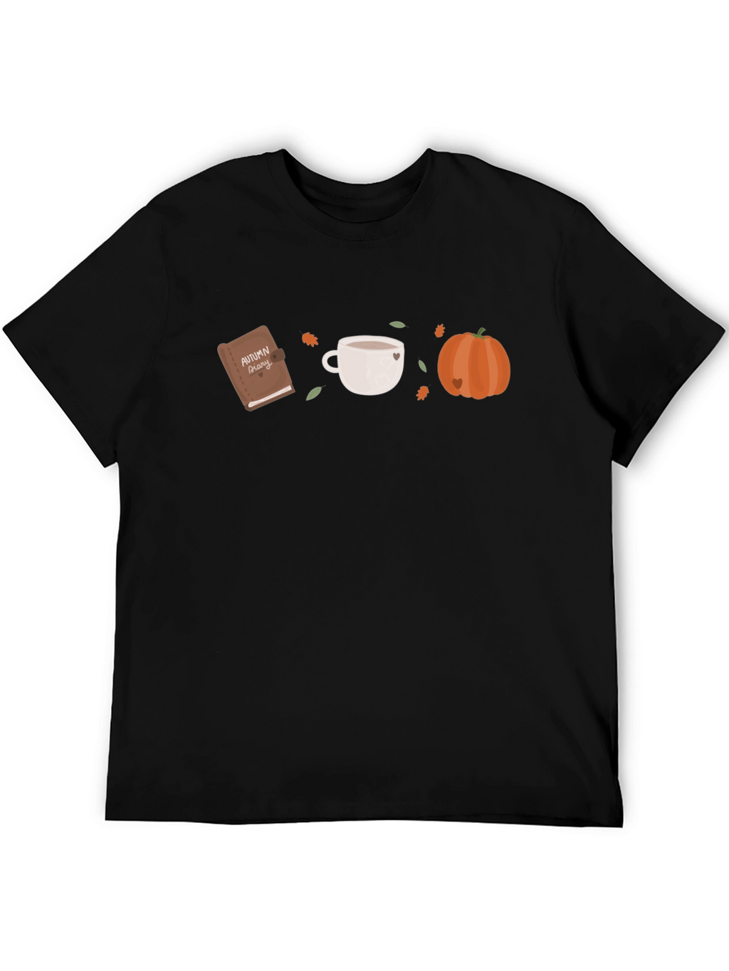 Autumn Theme Graphic Tee - Book Coffee Pumpkin