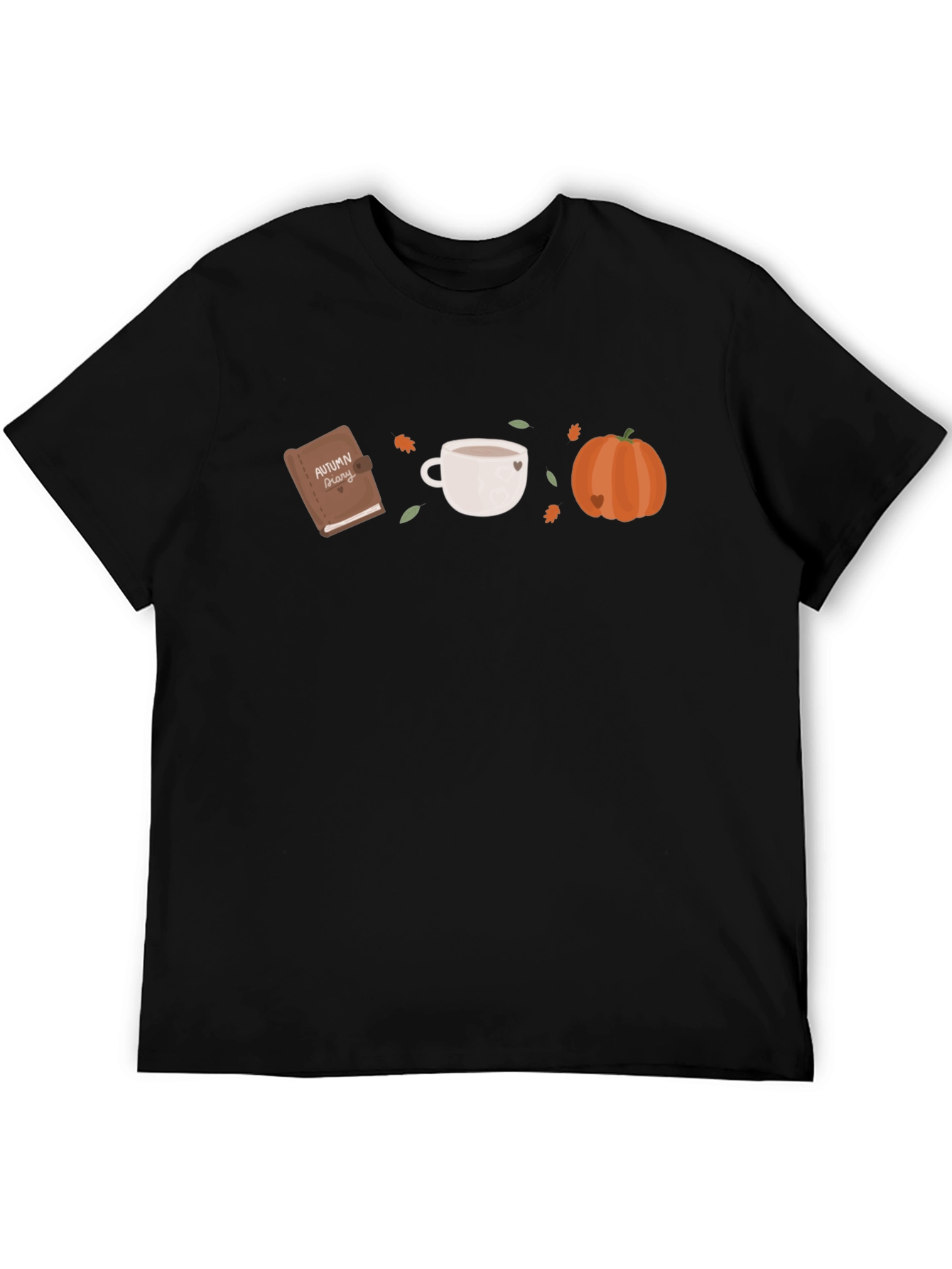 Autumn Theme Graphic Tee - Book Coffee Pumpkin