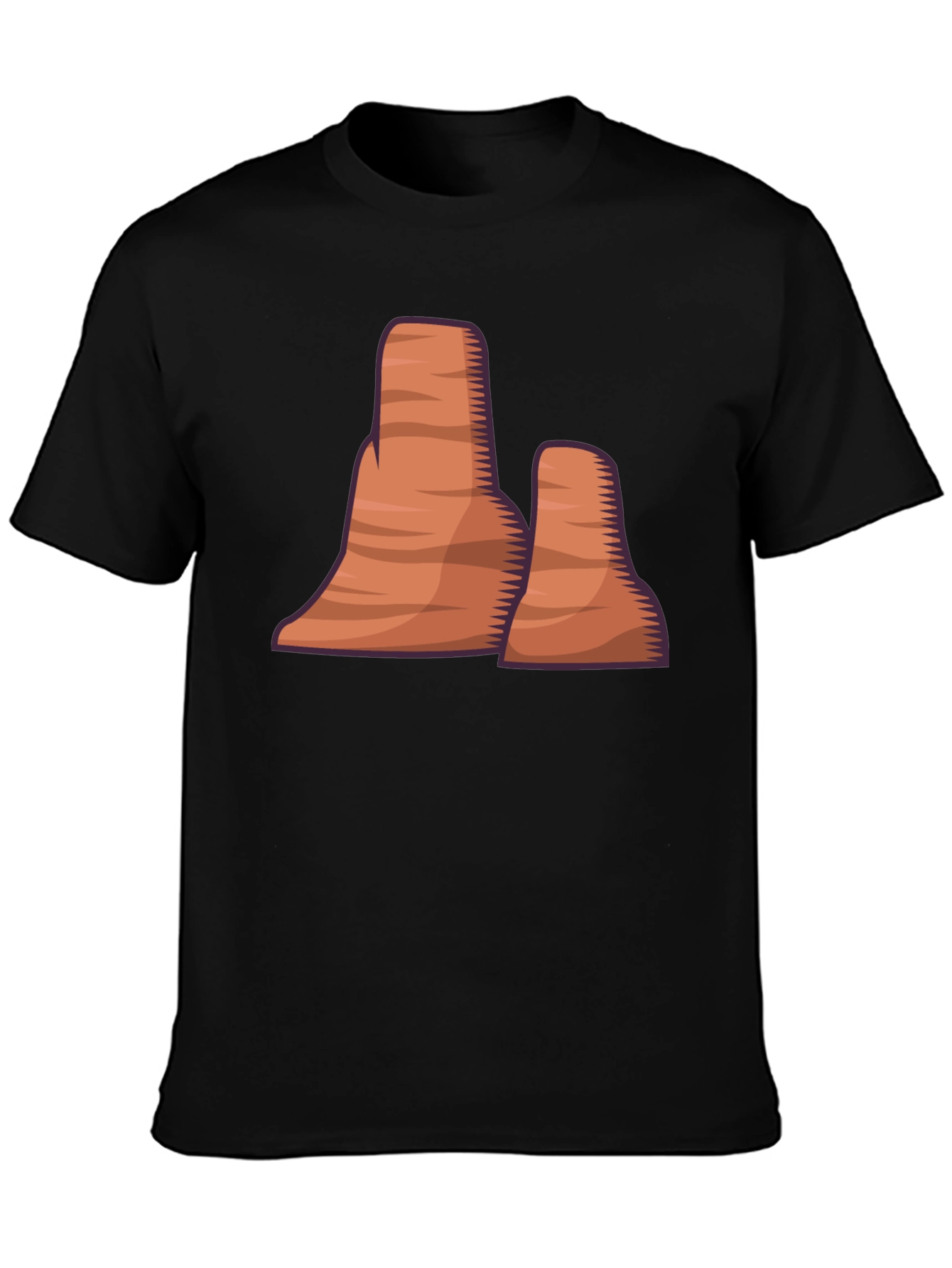 Desert Mountain Graphic Tee - Stylish Black T-Shirt