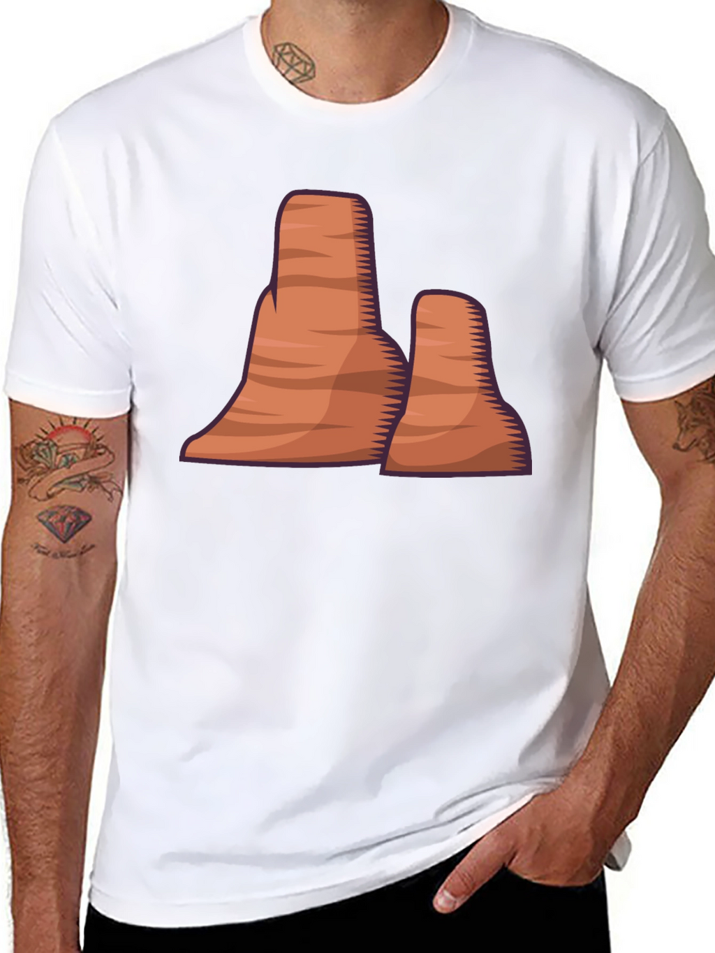 Desert Mountain Graphic Tee - Stylish Black T-Shirt