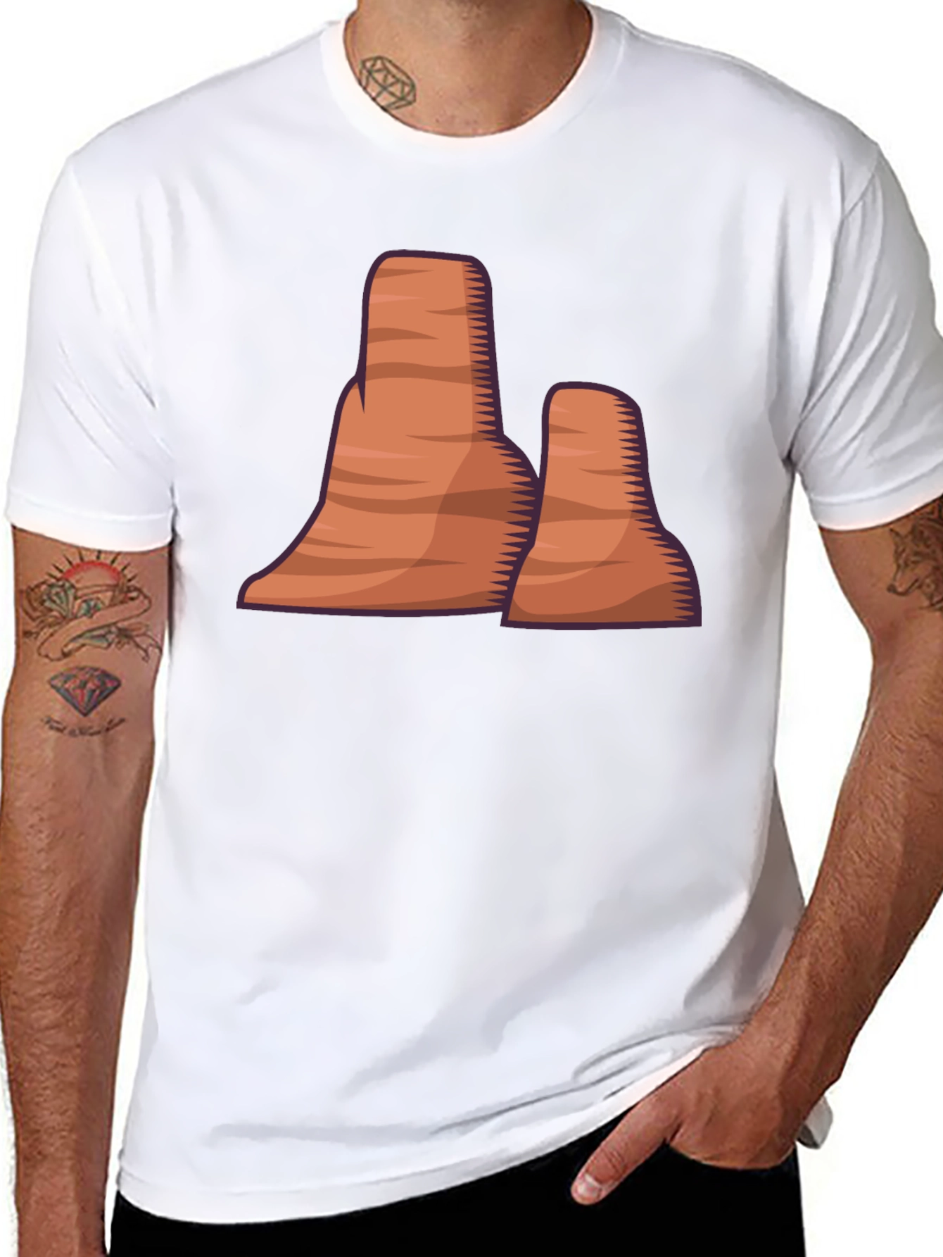 Desert Mountain Graphic Tee - Stylish Black T-Shirt