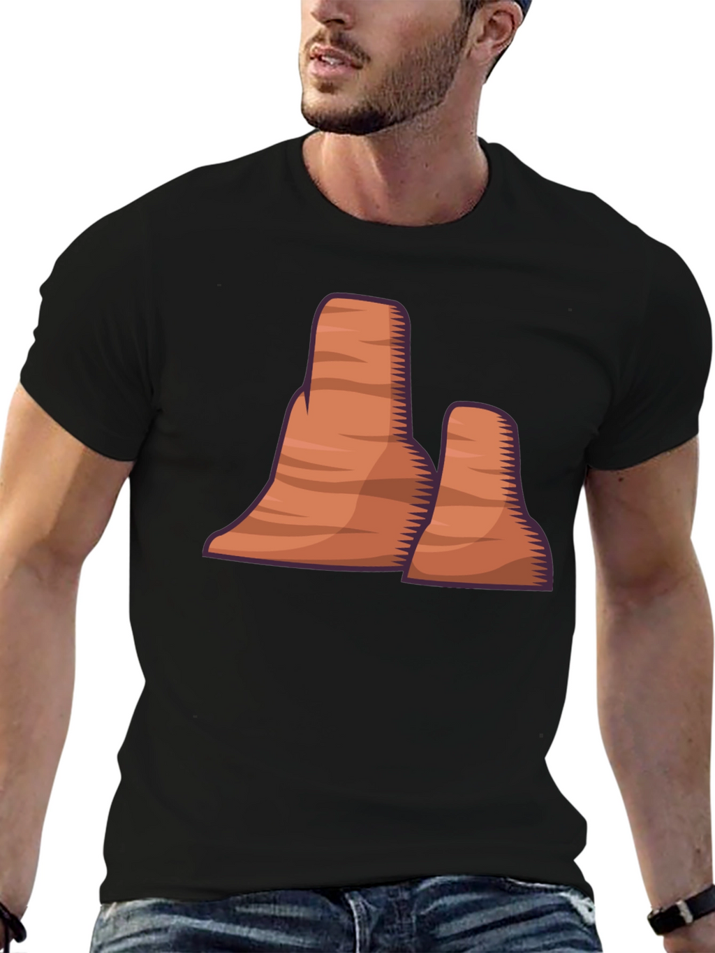 Desert Mountain Graphic Tee - Stylish Black T-Shirt