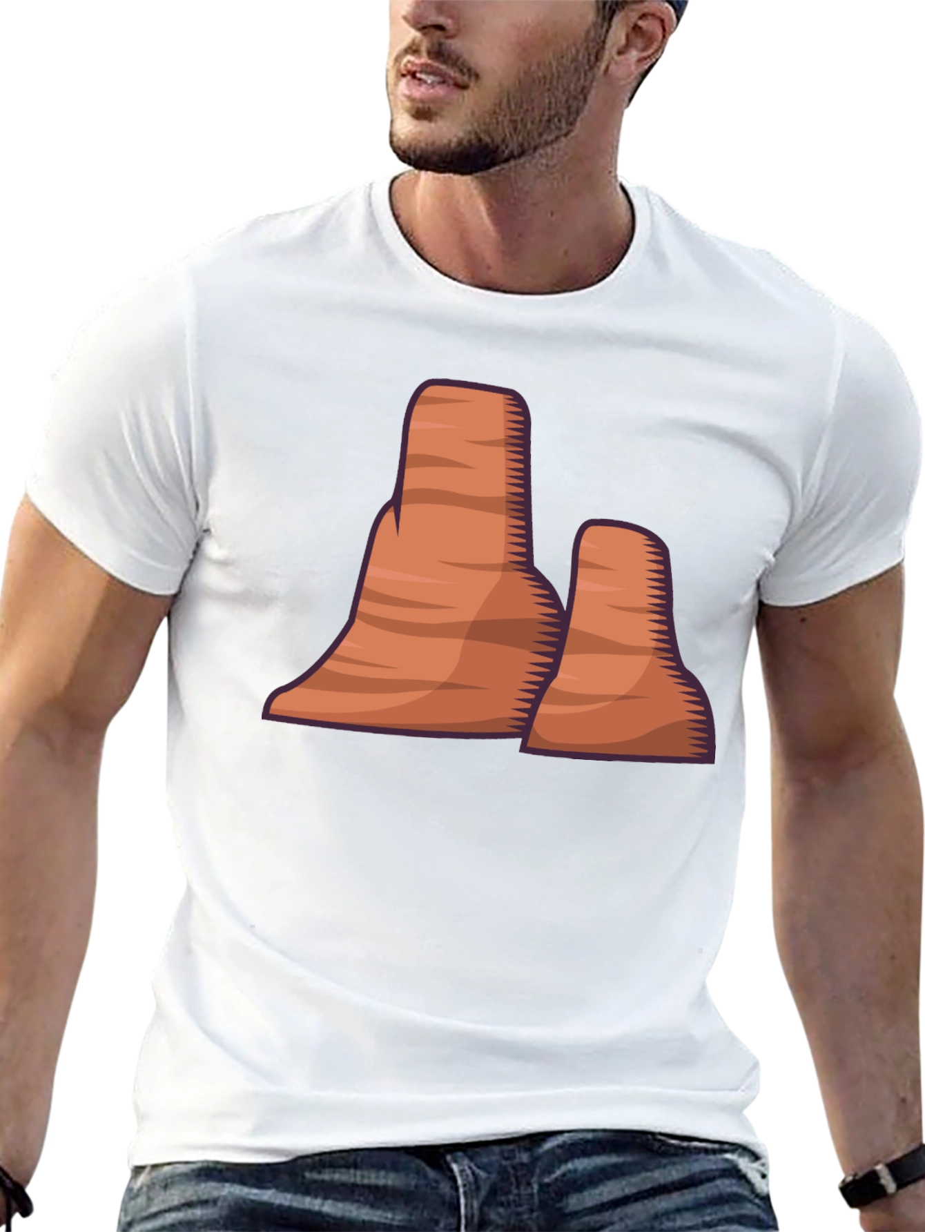 Desert Mountain Graphic Tee - Stylish Black T-Shirt