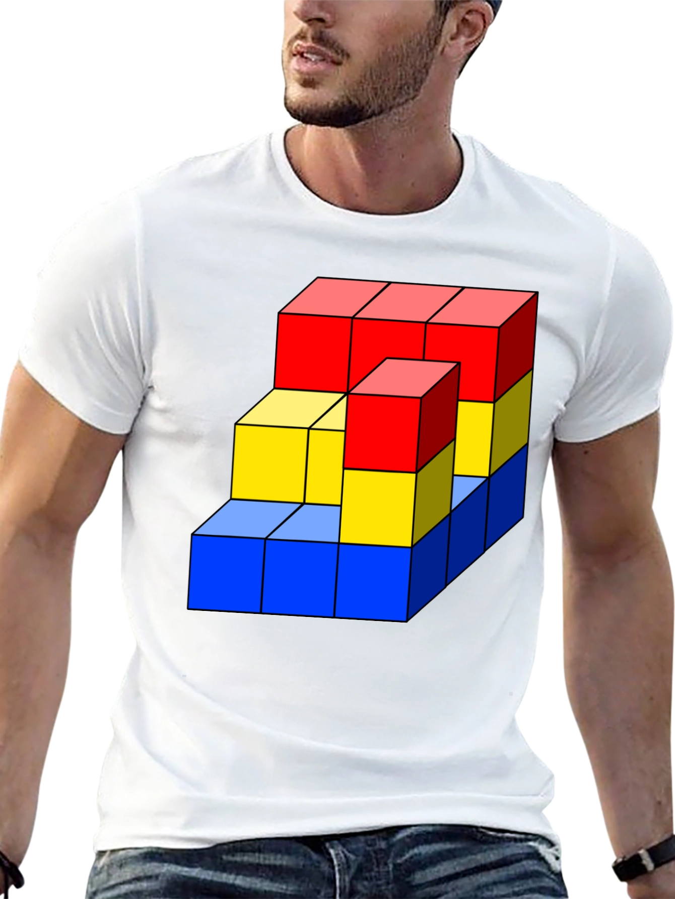 Geometric Cube Graphic T-Shirt