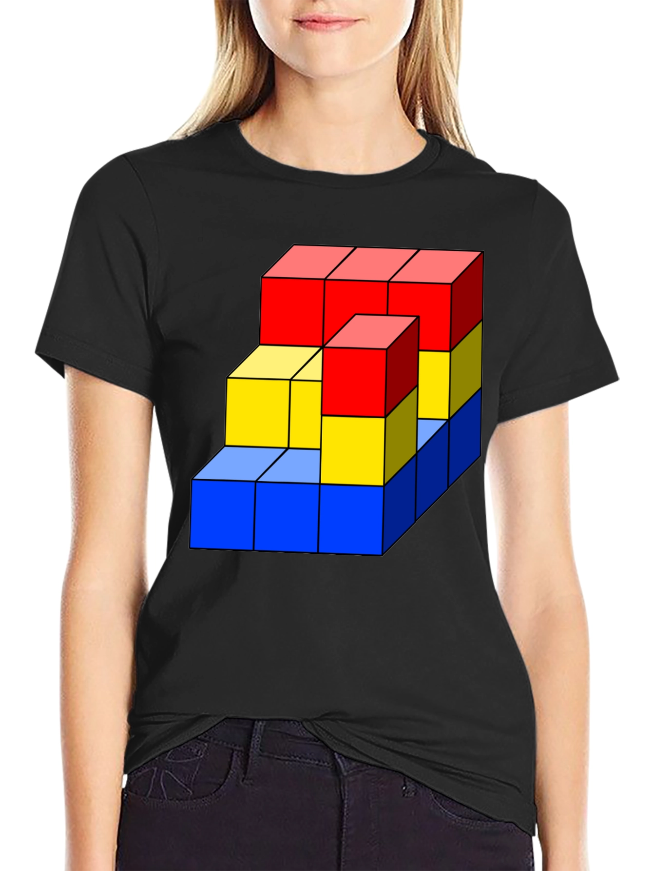 Geometric Cube Graphic T-Shirt