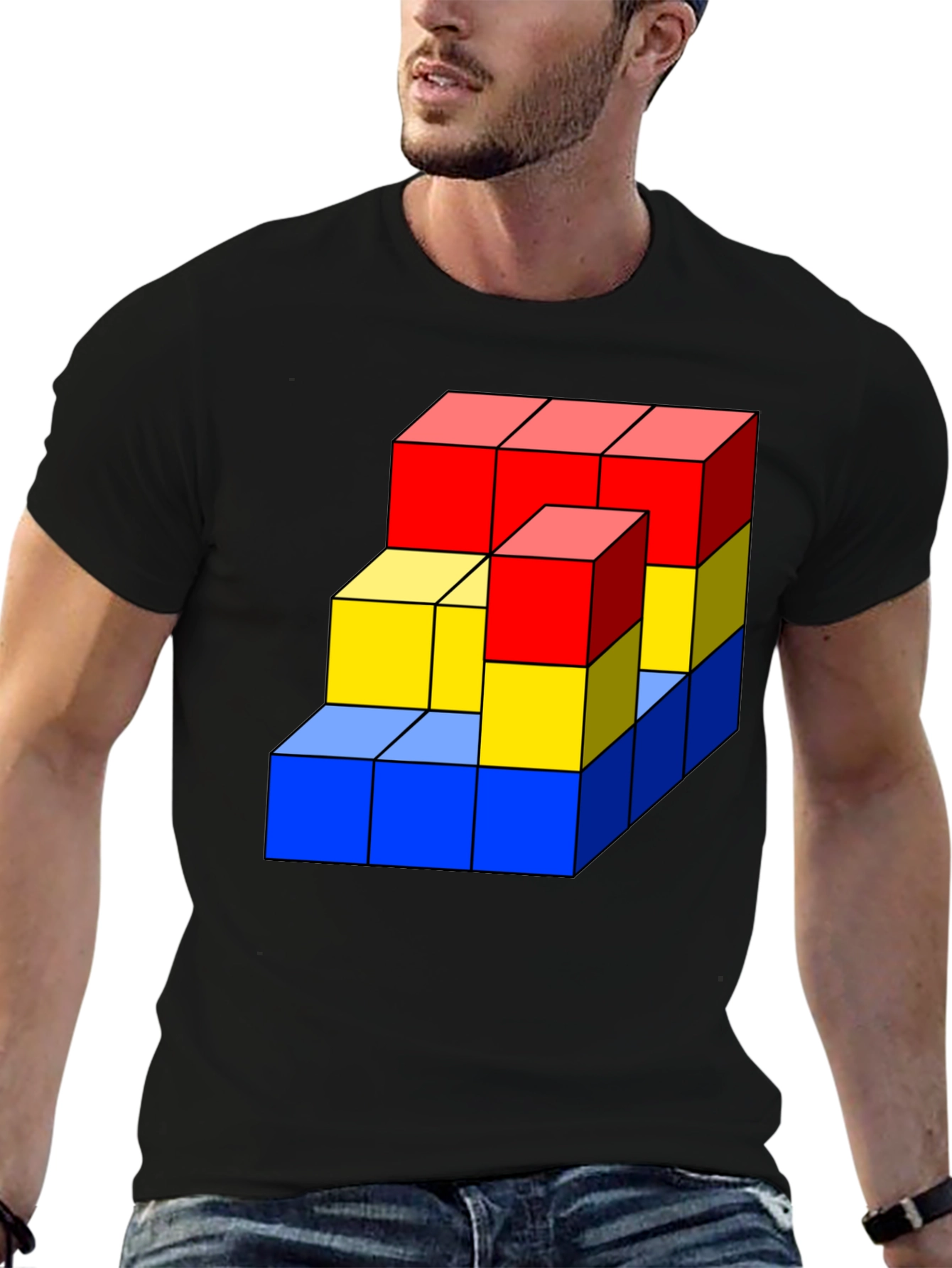 Geometric Cube Graphic T-Shirt