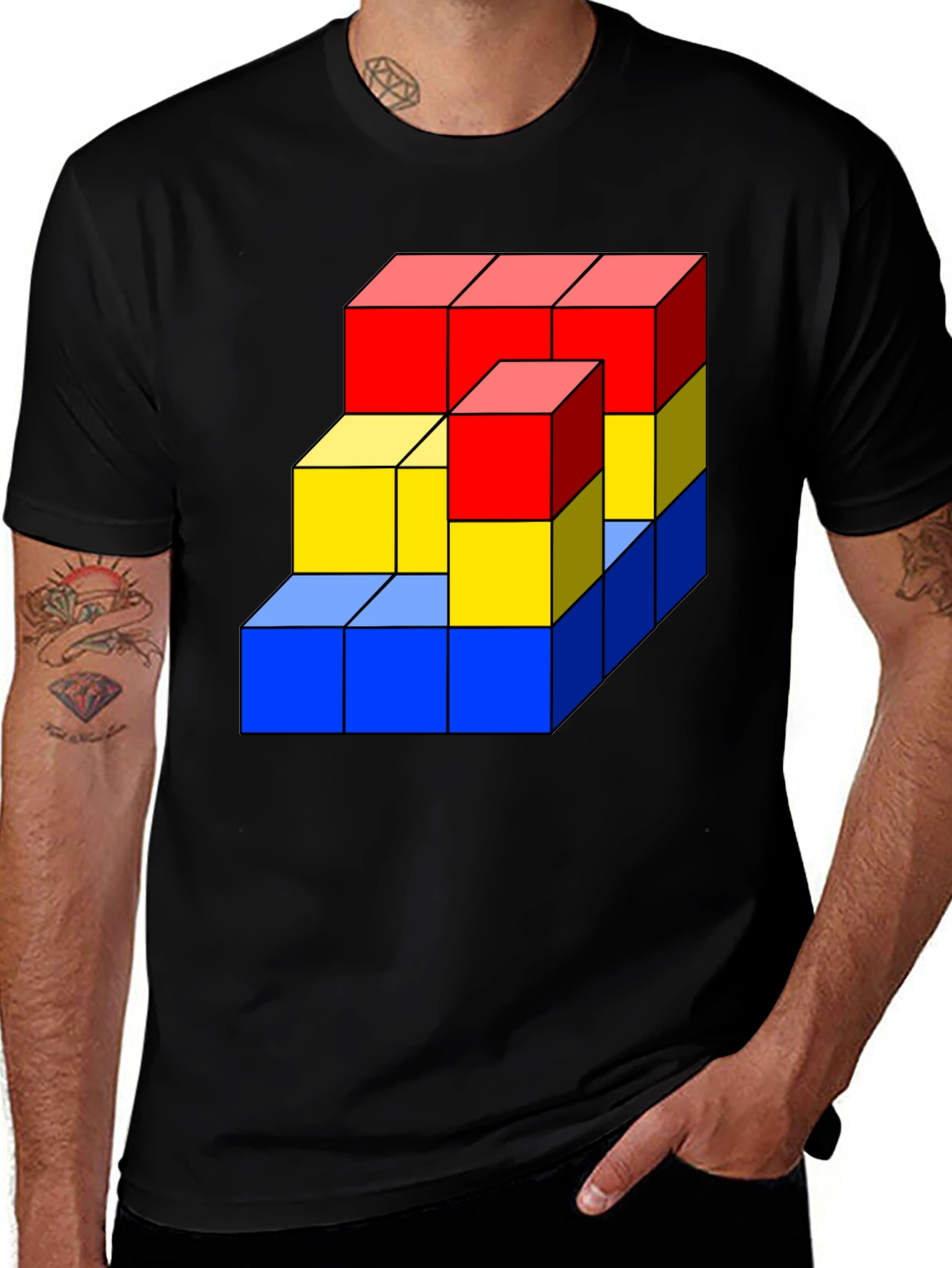 Geometric Cube Graphic T-Shirt
