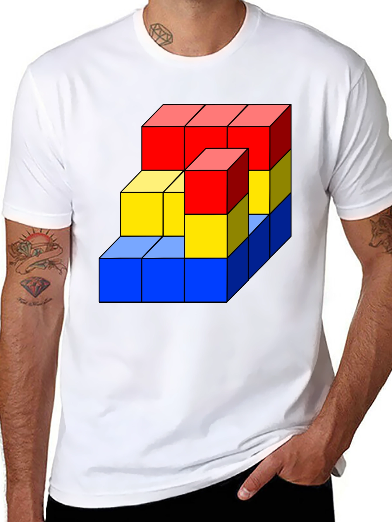 Geometric Cube Graphic T-Shirt