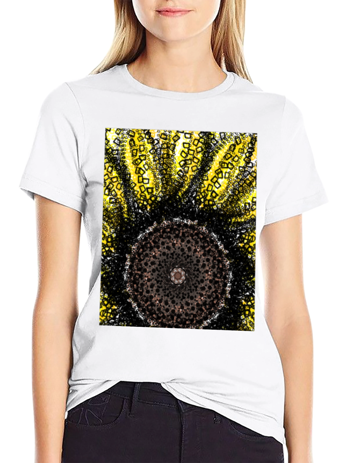 Abstract Geometric Circle Design T-Shirt