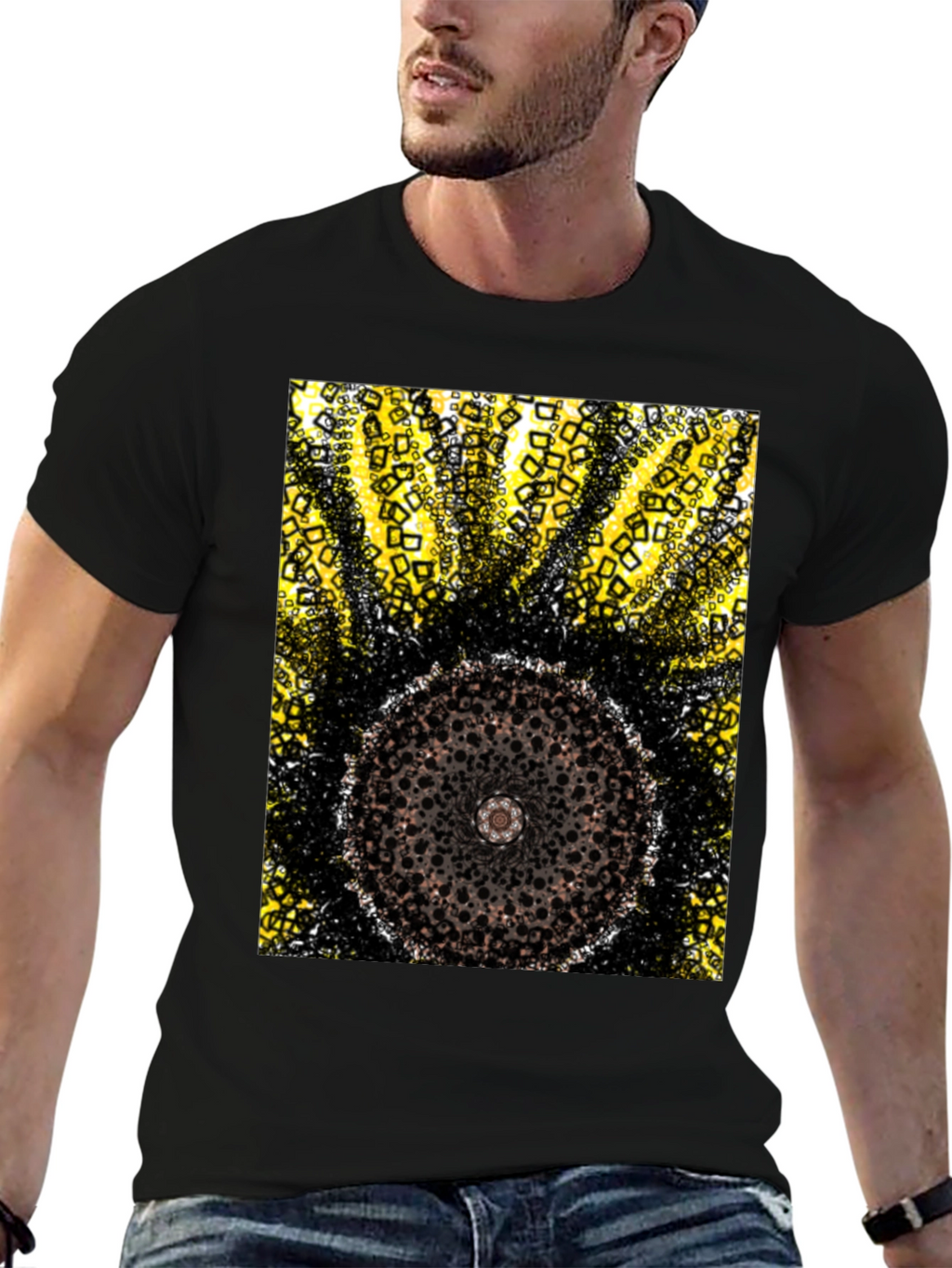 Abstract Geometric Circle Design T-Shirt