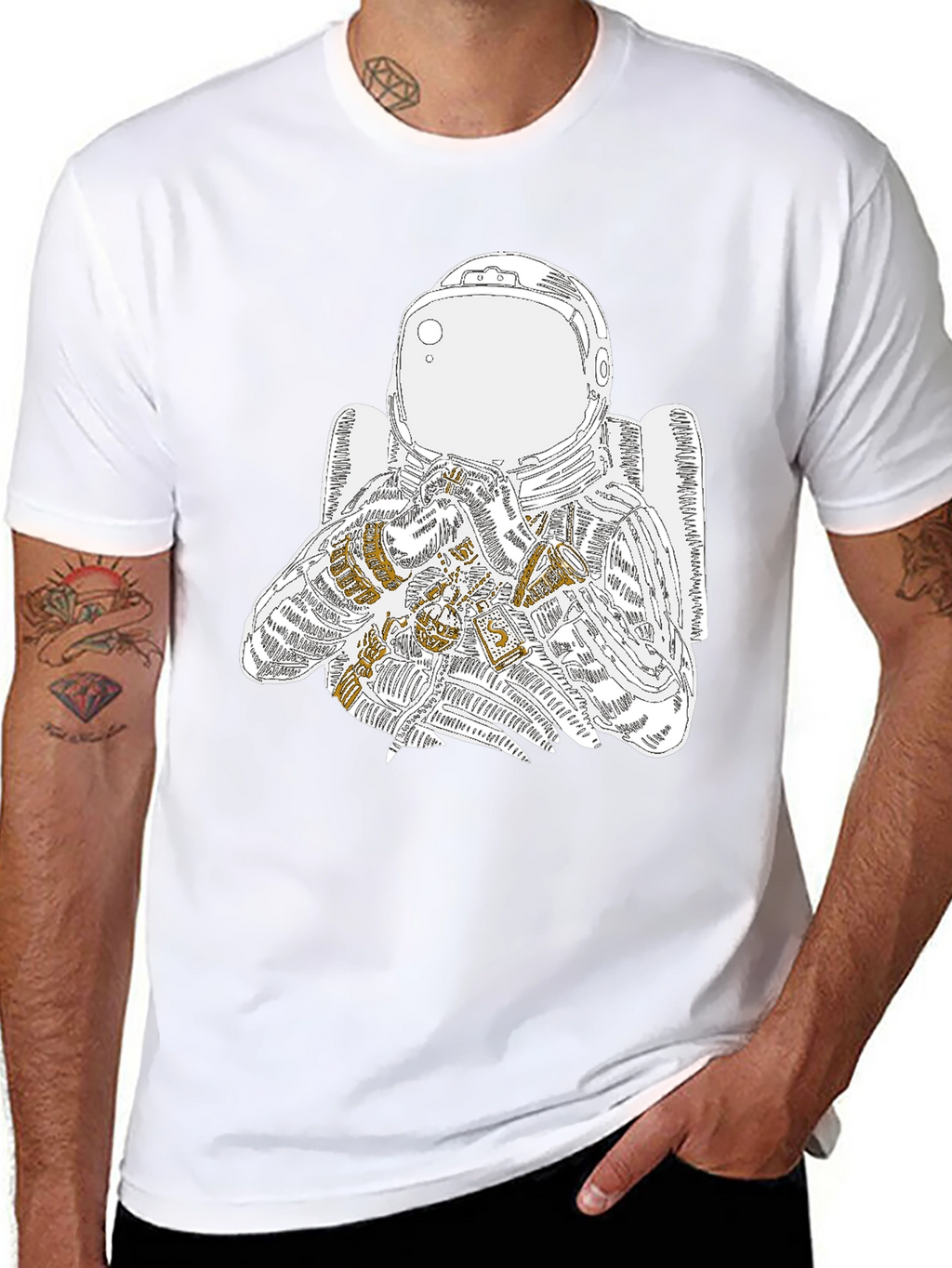Astronaut Graphic Tee - Cool Space Design