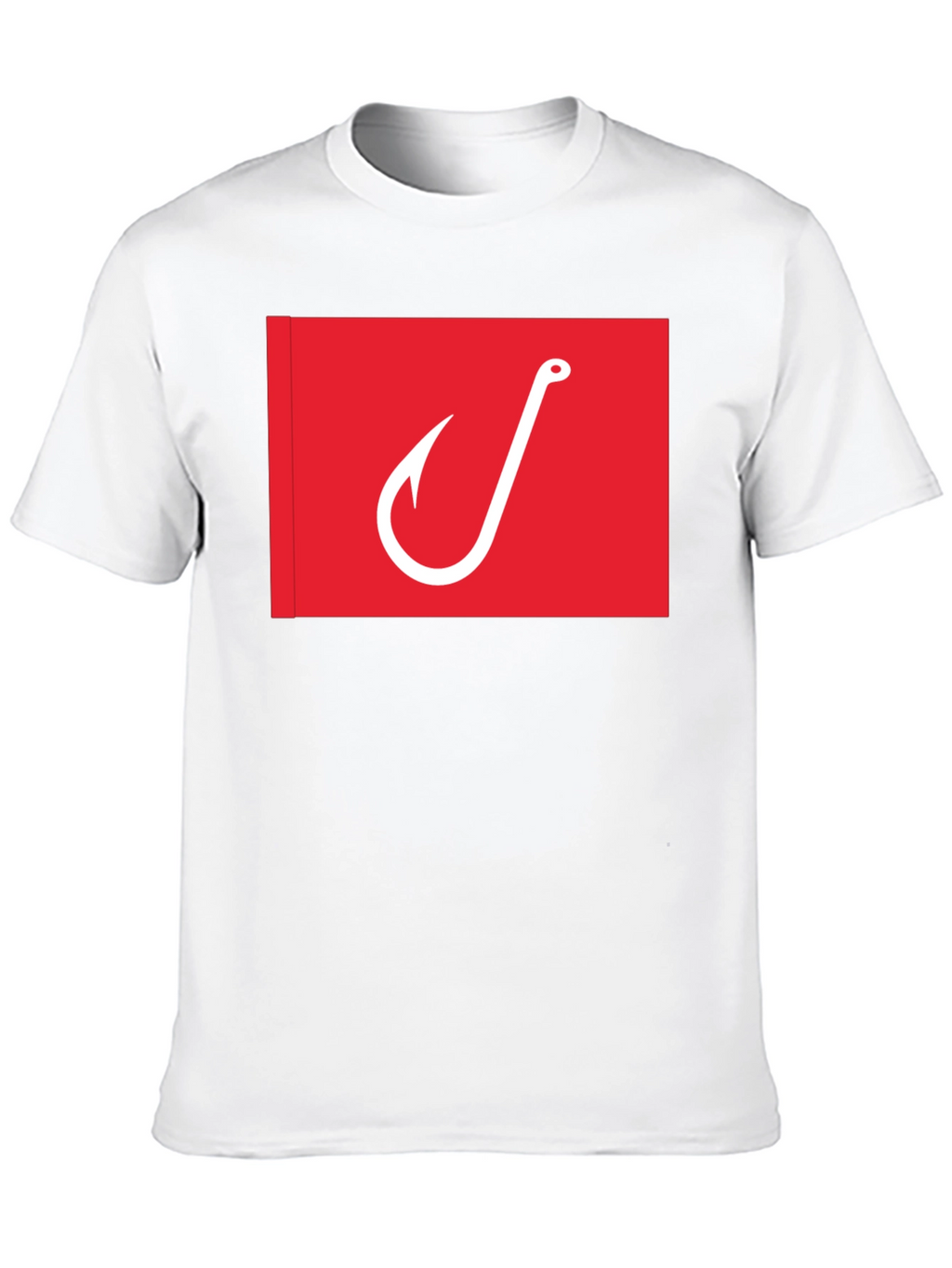 Fishing Hook Graphic Tee - Red on Black