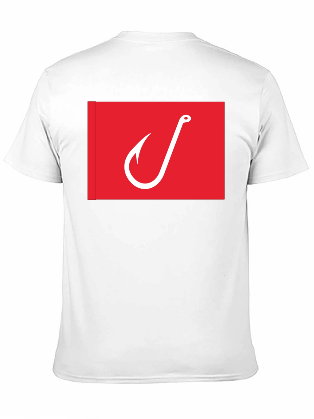 Fishing Hook Graphic Tee - Red on Black