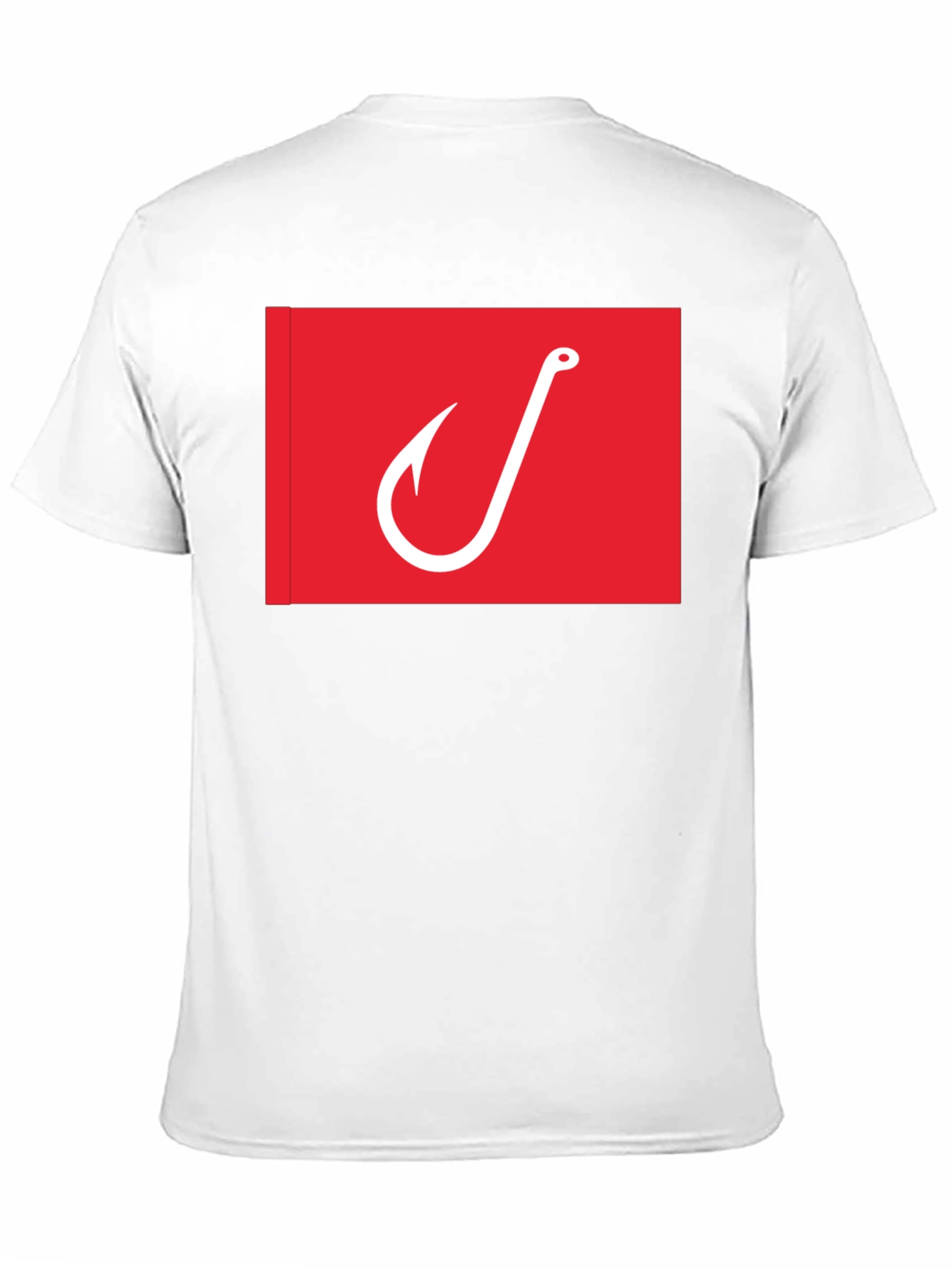 Fishing Hook Graphic Tee - Red on Black