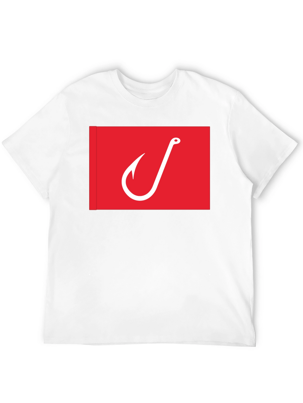 Fishing Hook Graphic Tee - Red on Black