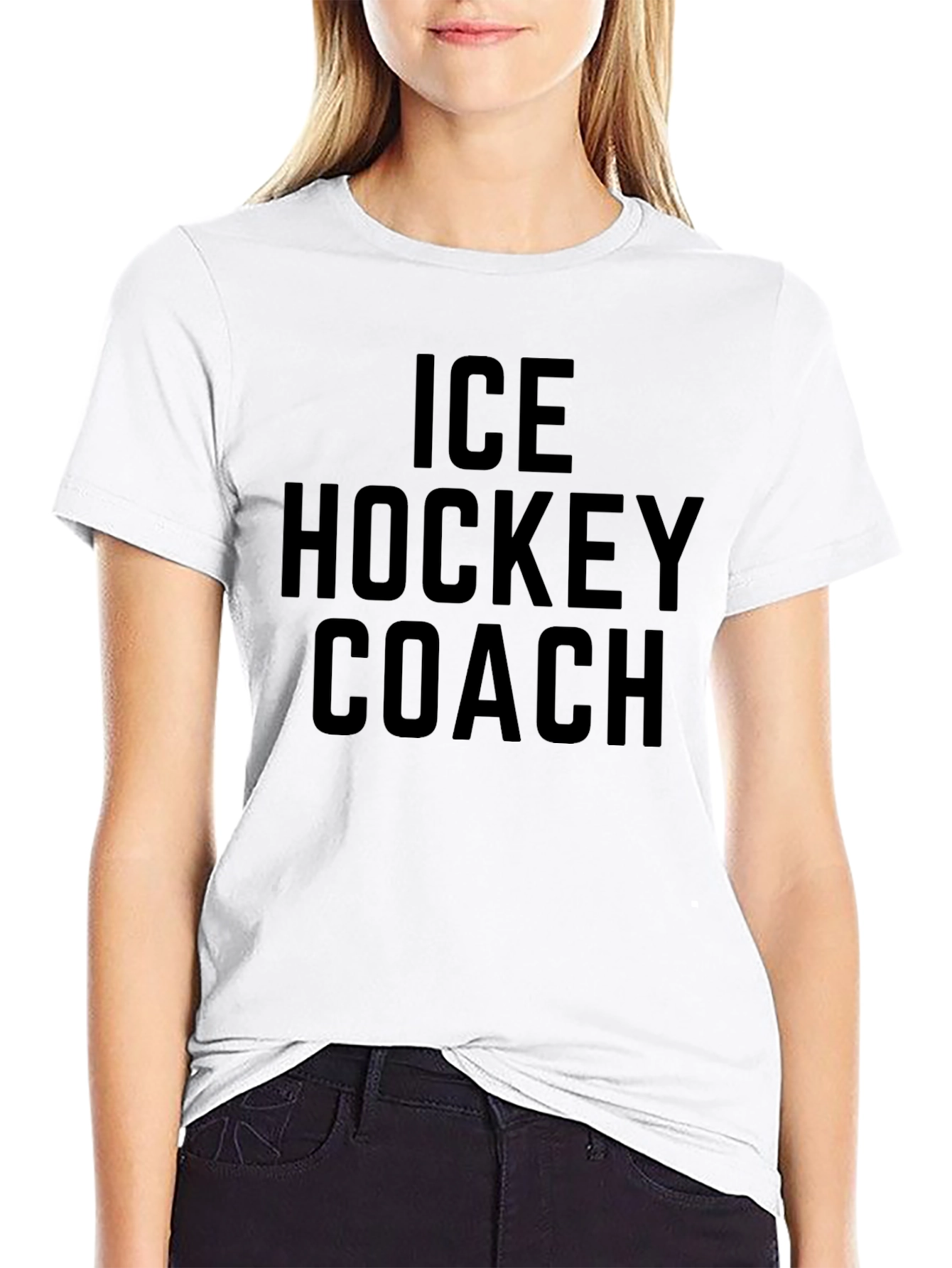 Ice Hockey Coach T-Shirt - Black Graphic Tee