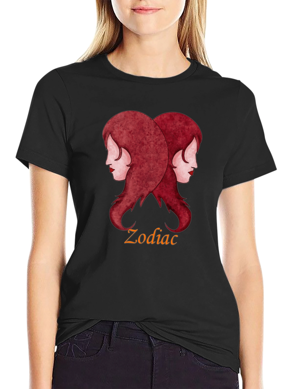 Gemini Zodiac Black T-Shirt