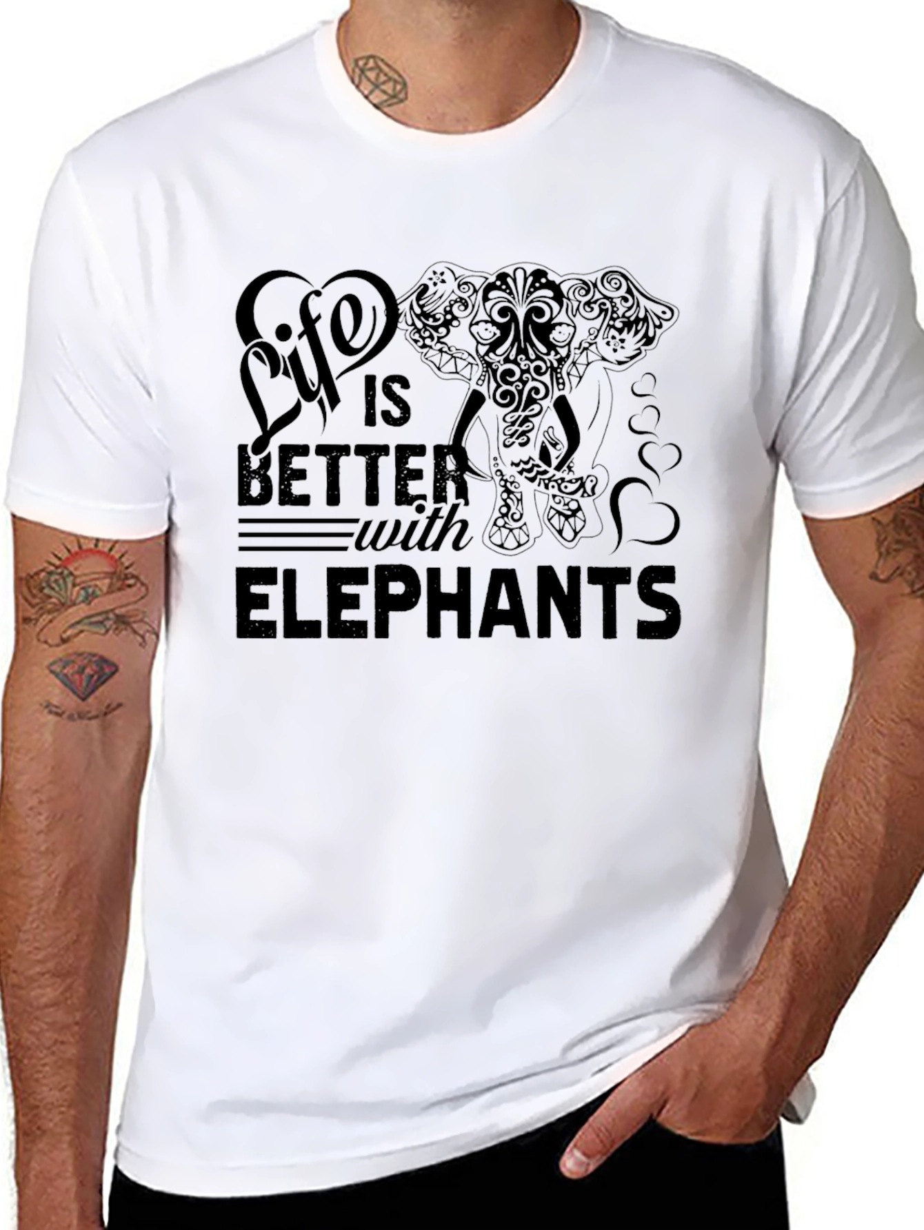 Life is Better with Elephants Graphic T-Shirt