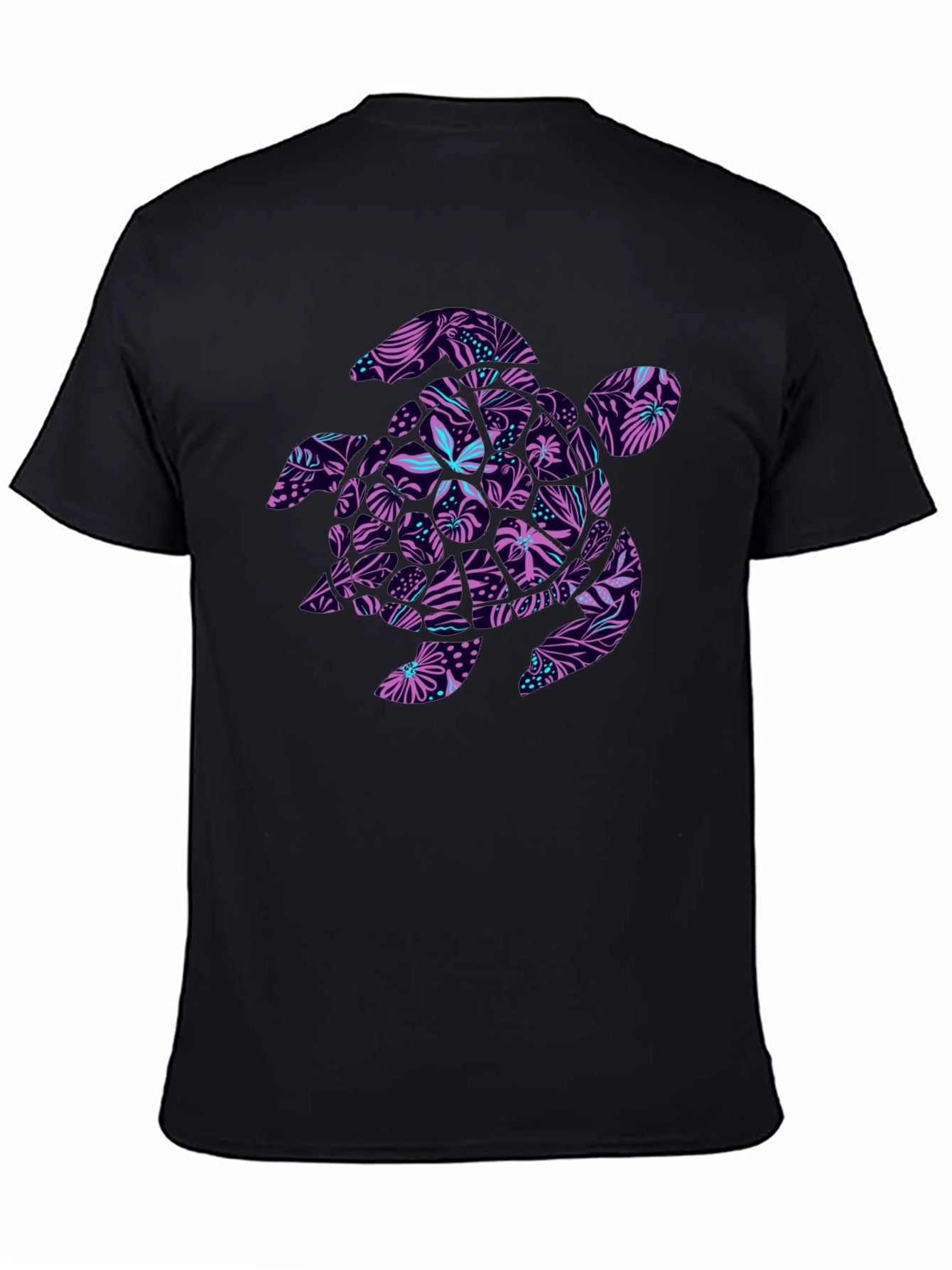 Tropical Turtle Black T-Shirt