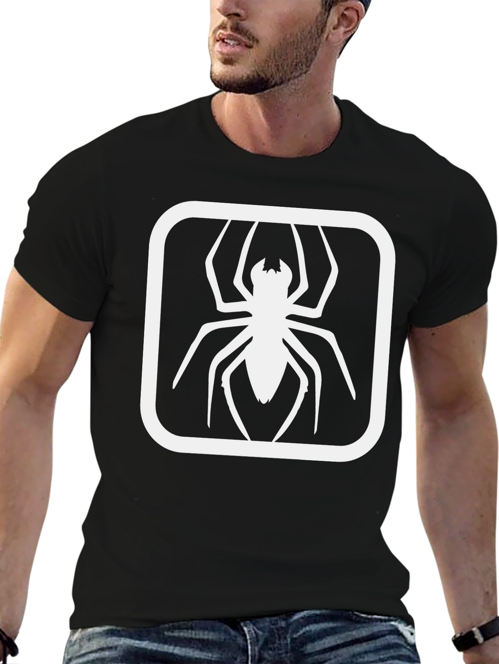 Spider Graphic Tee - Black Cotton Blend