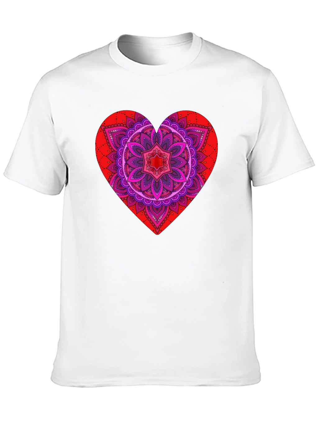 Heart Mandala Graphic Tee - Black