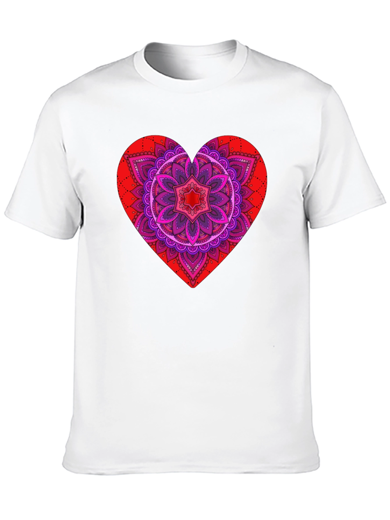 Heart Mandala Graphic Tee - Black