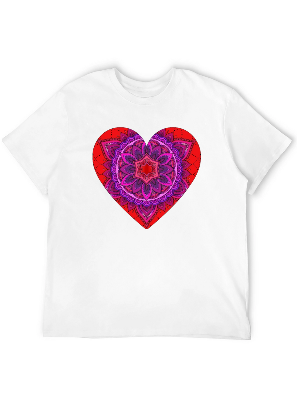 Heart Mandala Graphic Tee - Black
