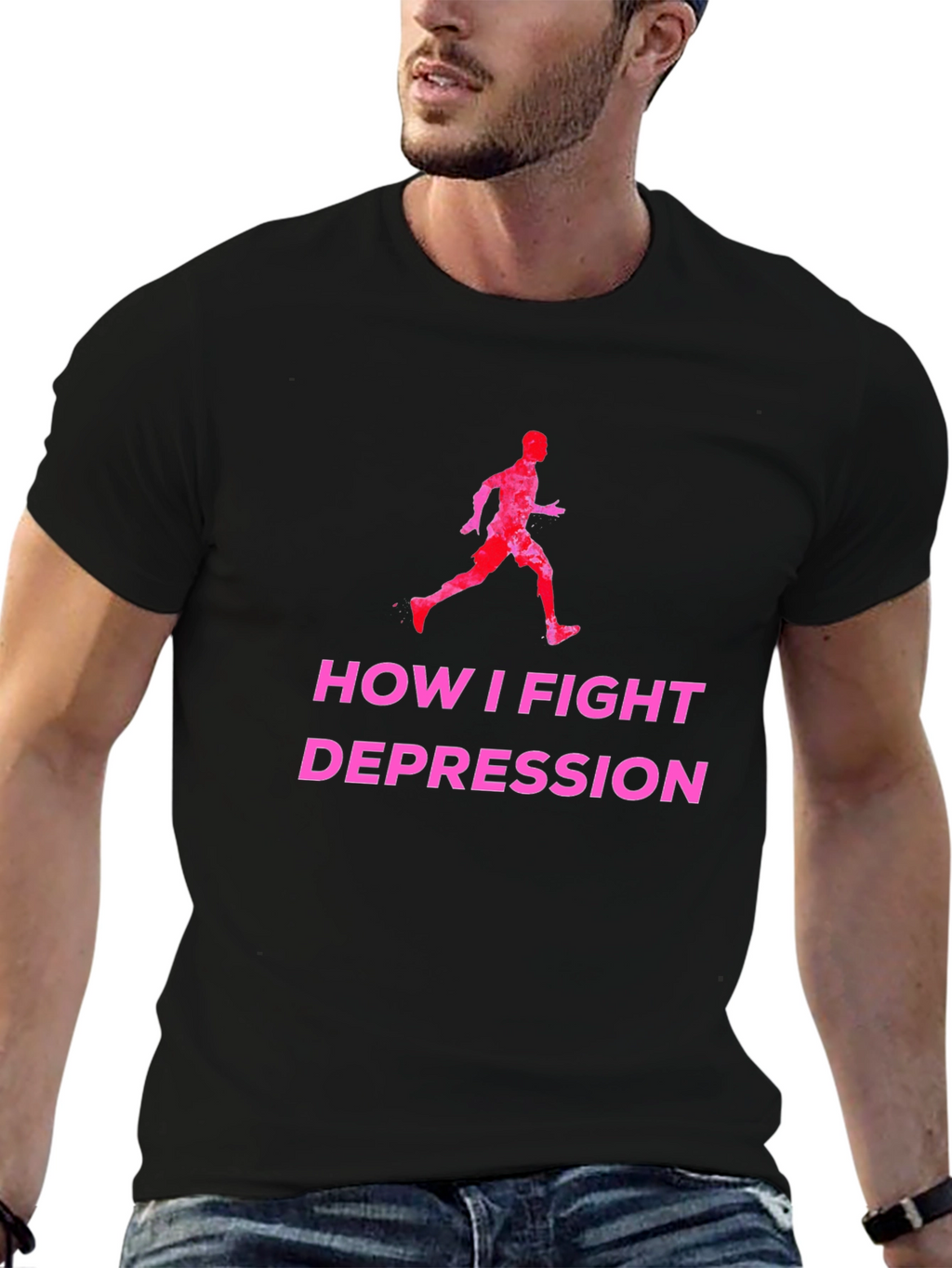 Fight Depression Running T-Shirt
