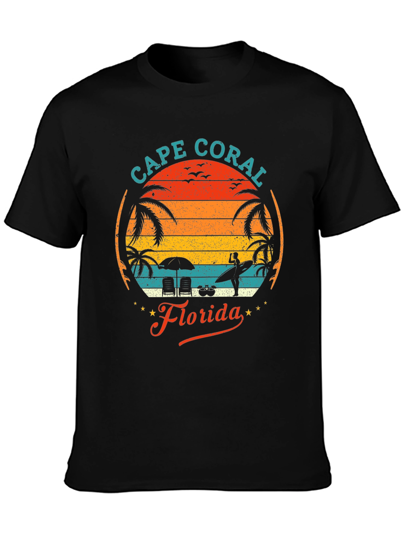 Cape Coral Florida Graphic T-Shirt Retro Beach Design