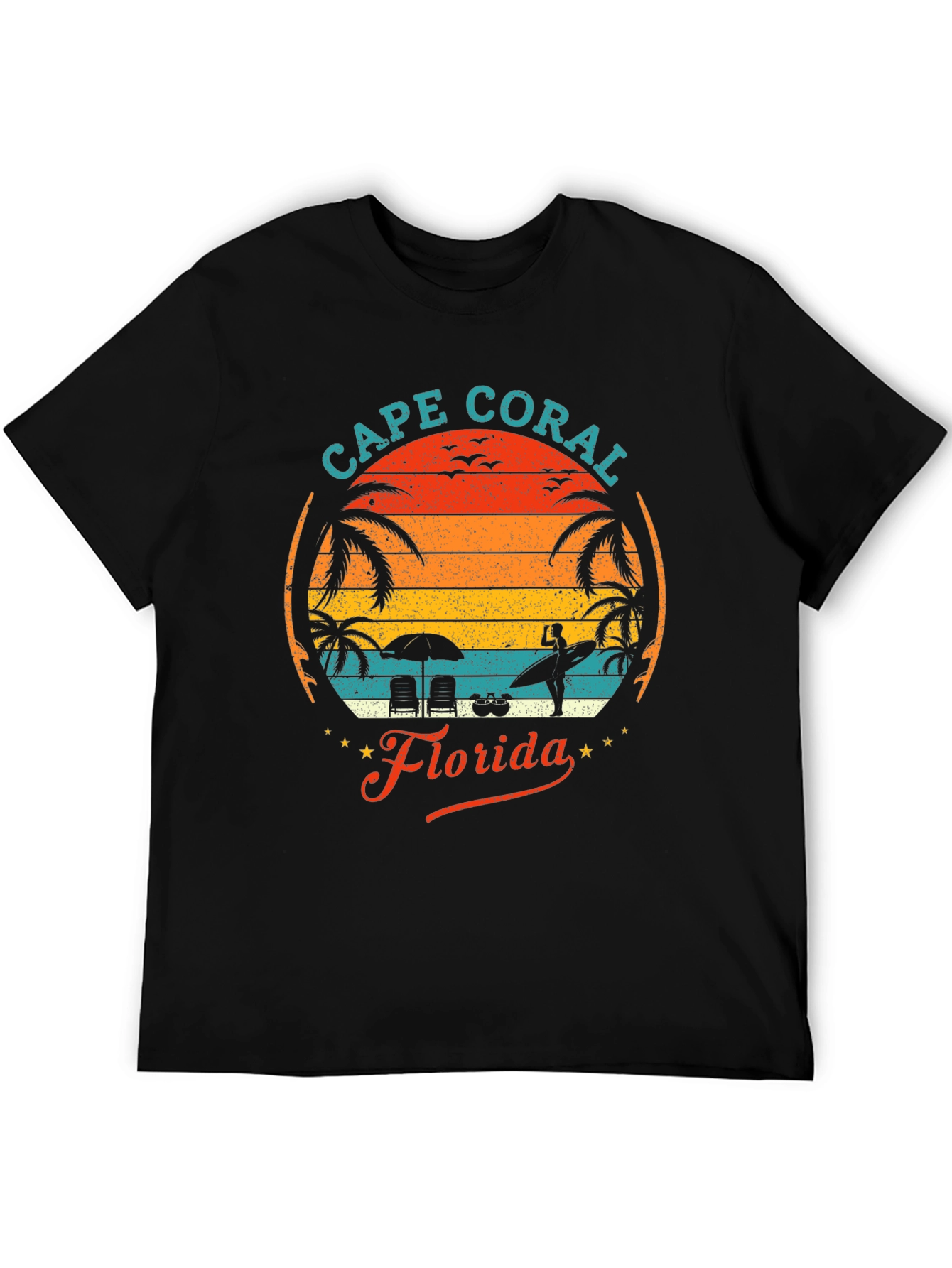 Cape Coral Florida Graphic T-Shirt Retro Beach Design