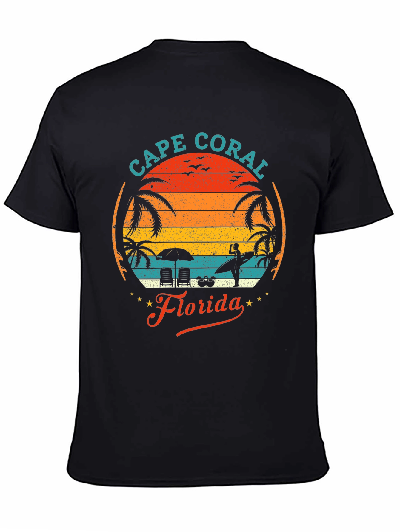 Cape Coral Florida Graphic T-Shirt Retro Beach Design