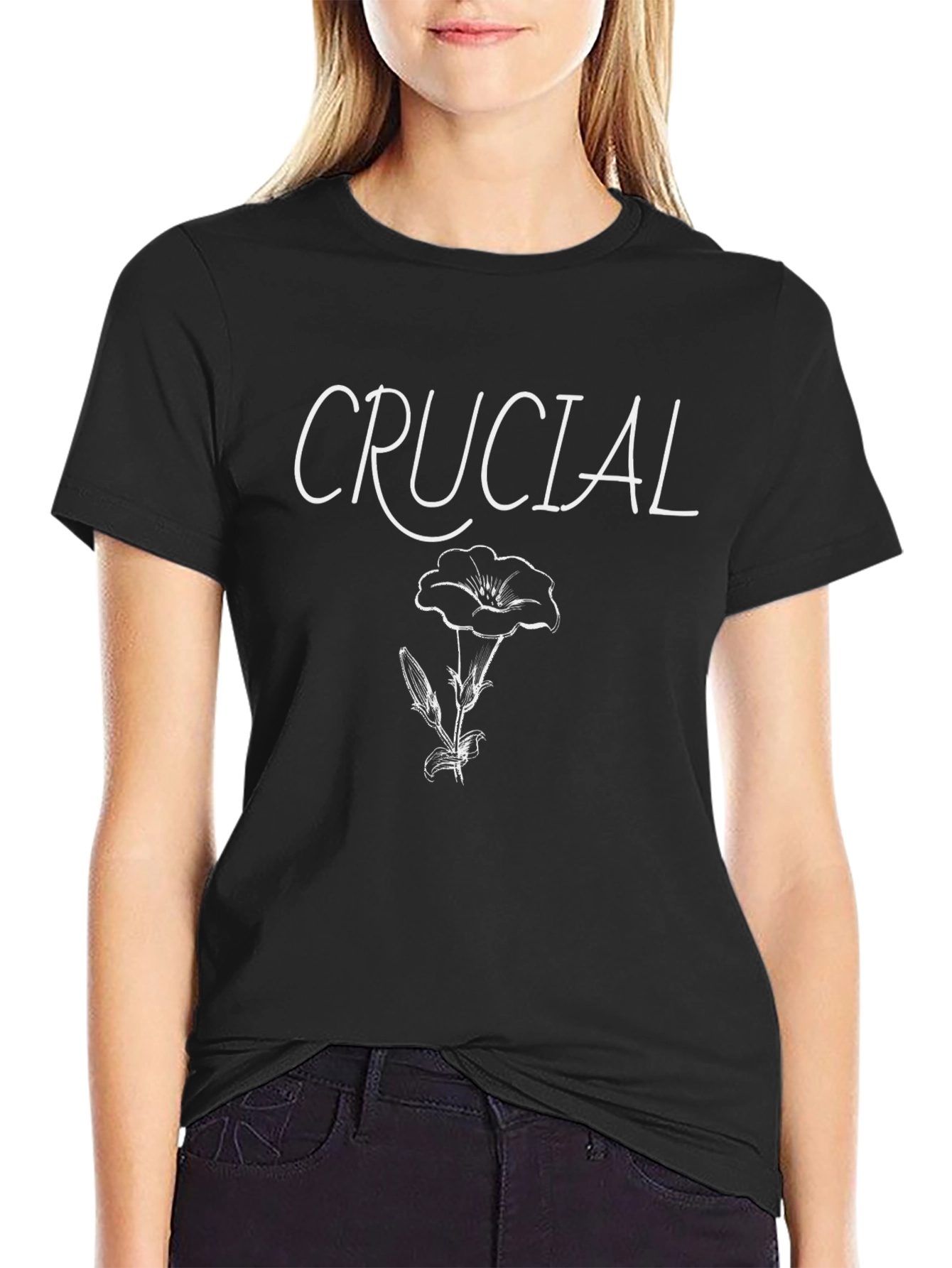 Crucial Floral Graphic Tee - Black