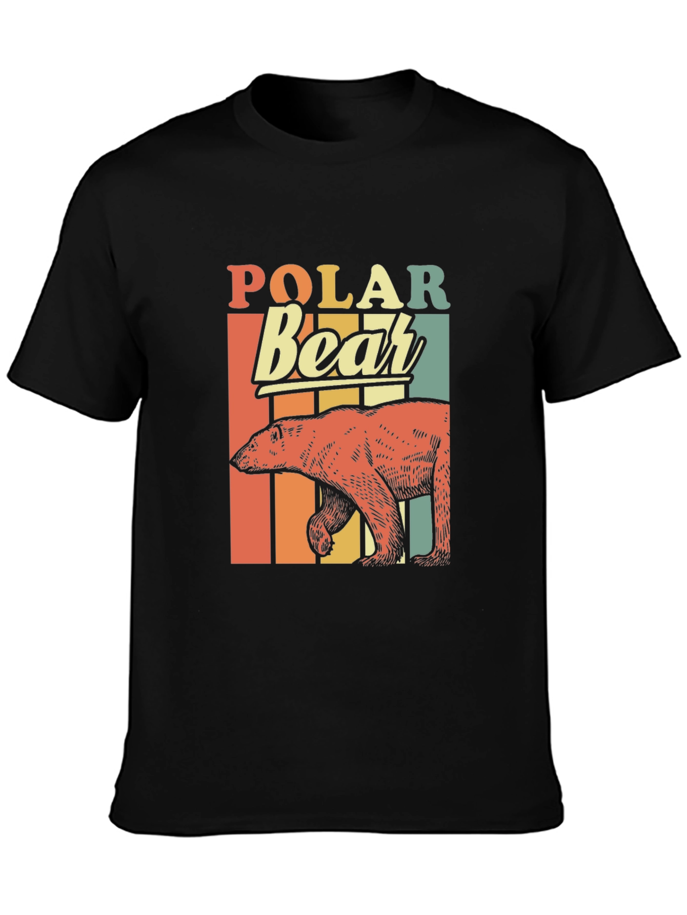 Retro Polar Bear Graphic Tee - Vintage Style Shirt