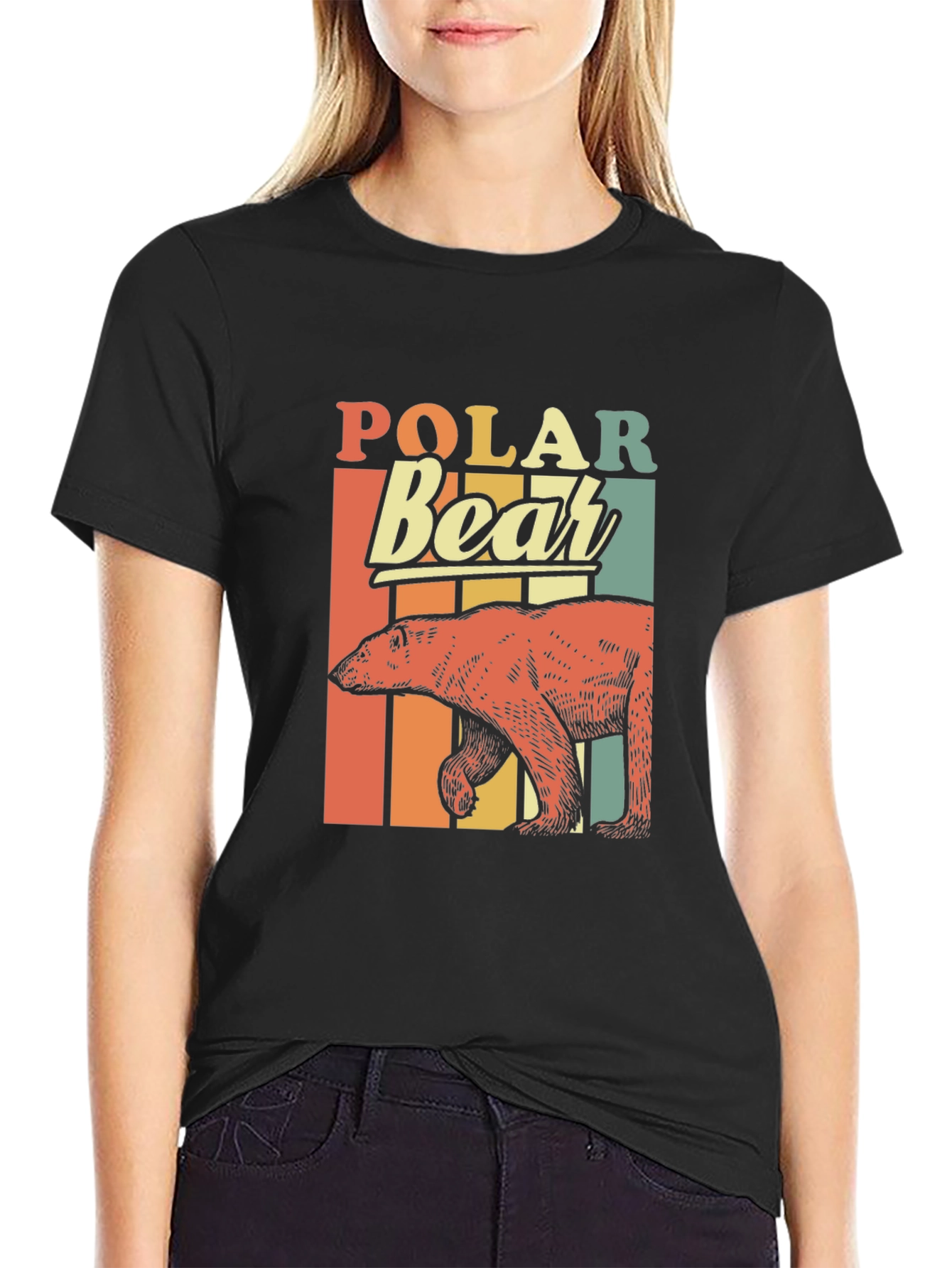 Retro Polar Bear Graphic Tee - Vintage Style Shirt