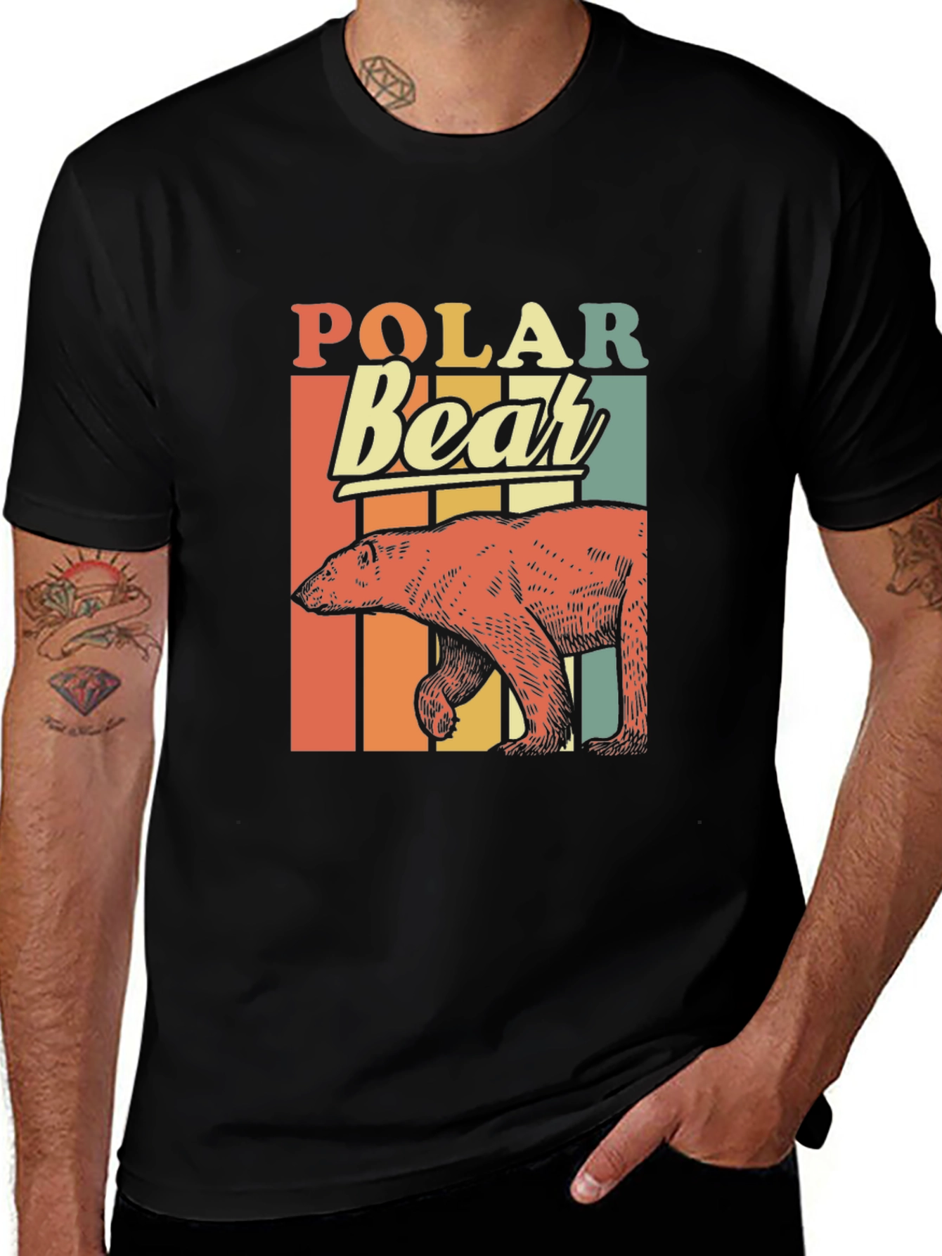 Retro Polar Bear Graphic Tee - Vintage Style Shirt
