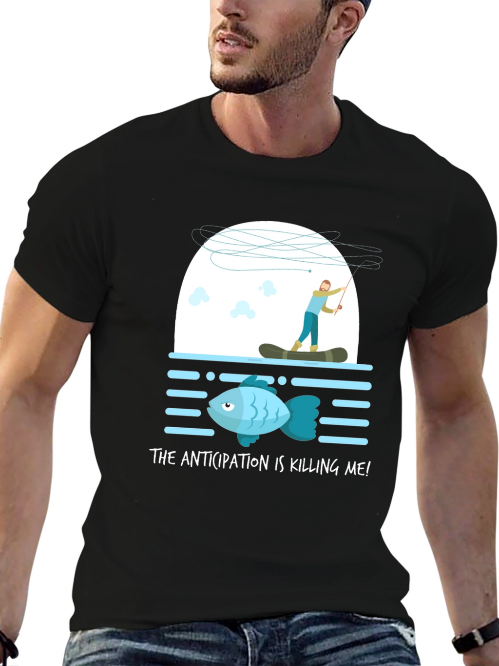 Anticipation Fishing T-Shirt - Funny Fisherman Tee