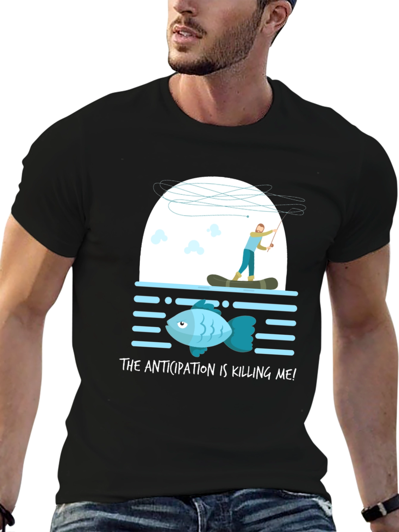 Anticipation Fishing T-Shirt - Funny Fisherman Tee